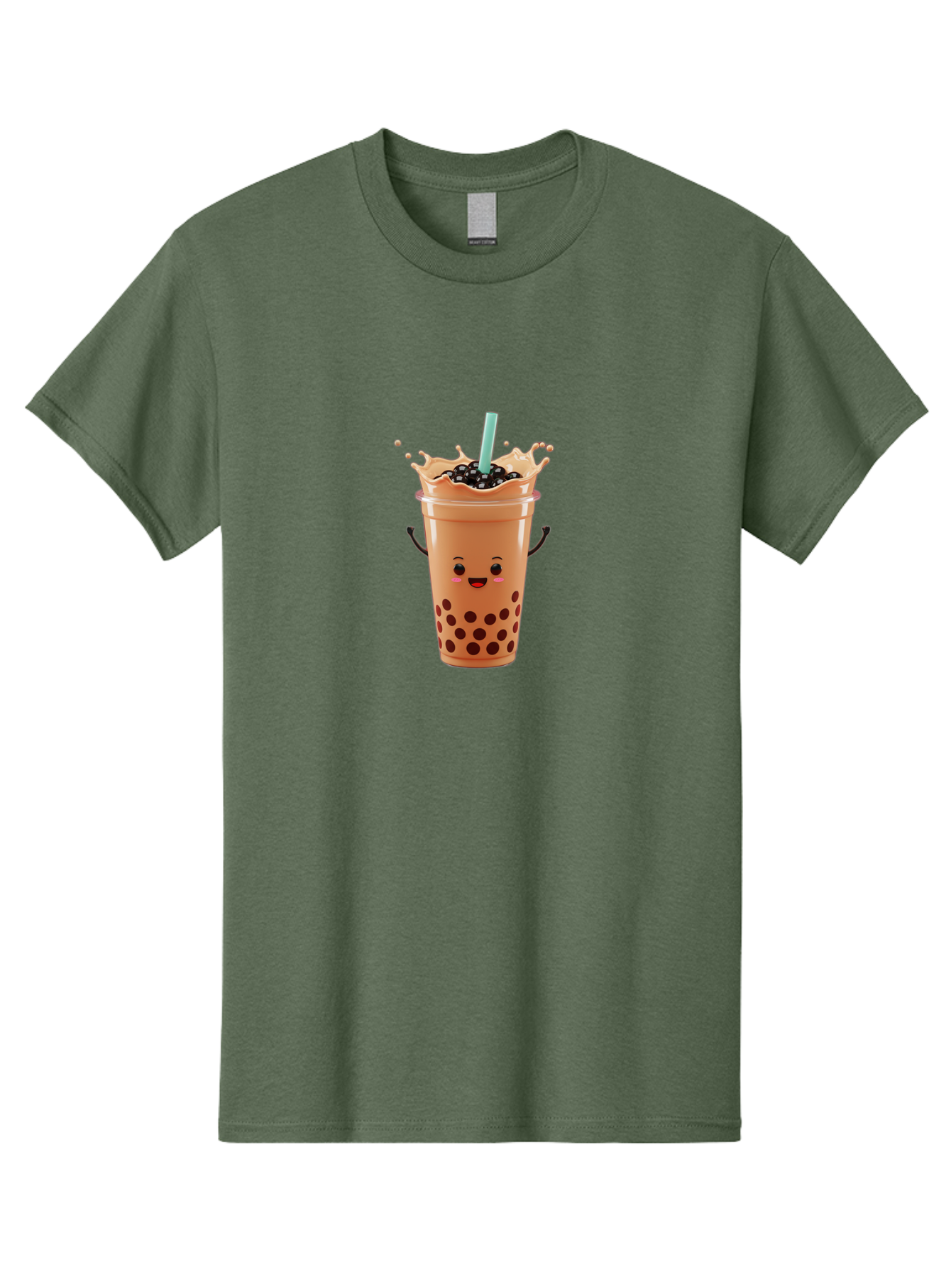 Milk-Tea Men'S Graphic Tee, 100% Cotton, Comfortable Casual Summer Wear, Machine Washable, Boba Tea, Milk Tea, Tapioca Pearls, Bubble Tea, Cartoon Character, Cute Drink, Fun Beverage, Refreshing Tea, Sweet Treat, Tea Lover Bad321