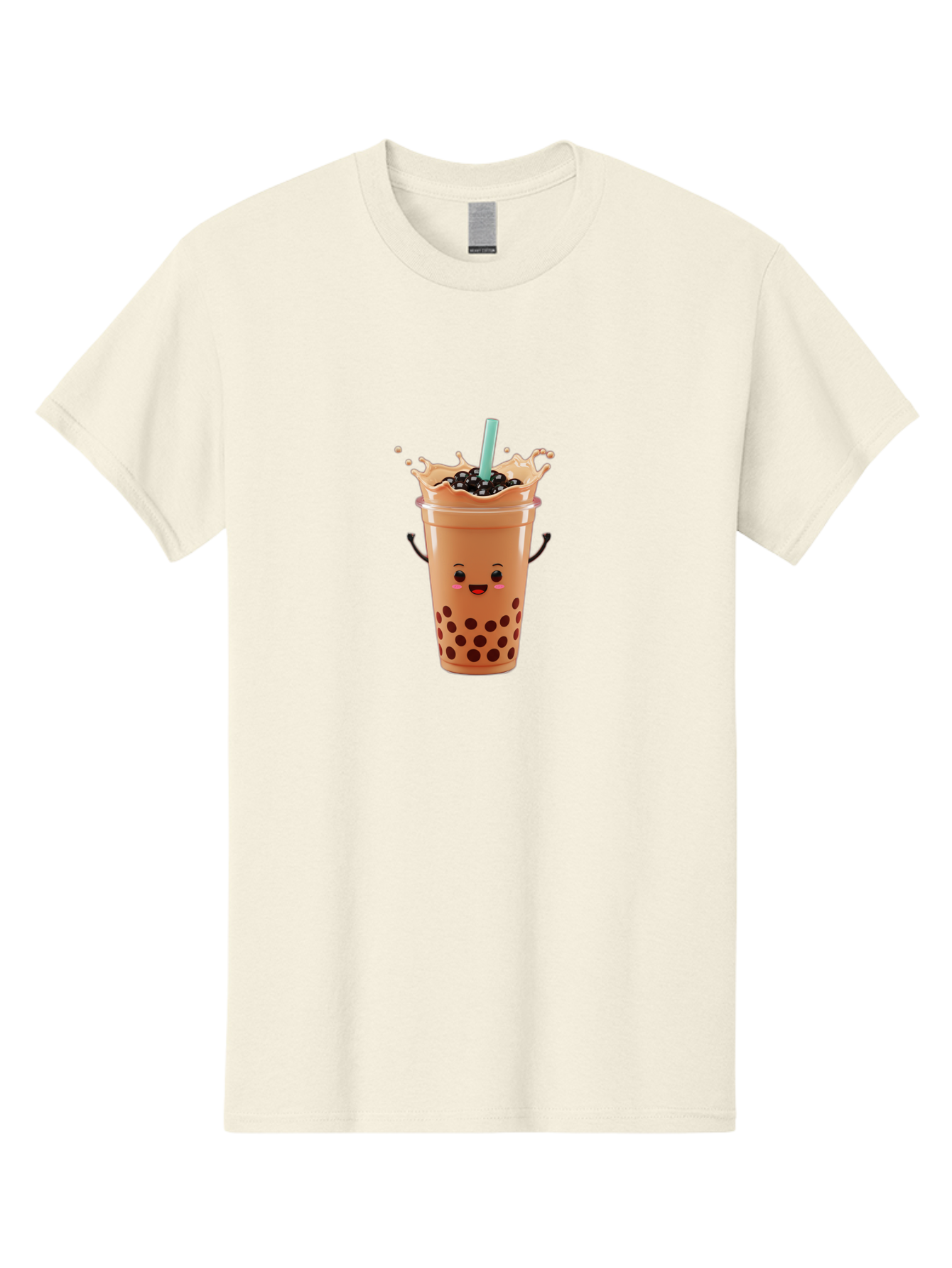 Milk-Tea Men'S Graphic Tee, 100% Cotton, Comfortable Casual Summer Wear, Machine Washable, Boba Tea, Milk Tea, Tapioca Pearls, Bubble Tea, Cartoon Character, Cute Drink, Fun Beverage, Refreshing Tea, Sweet Treat, Tea Lover Bad321