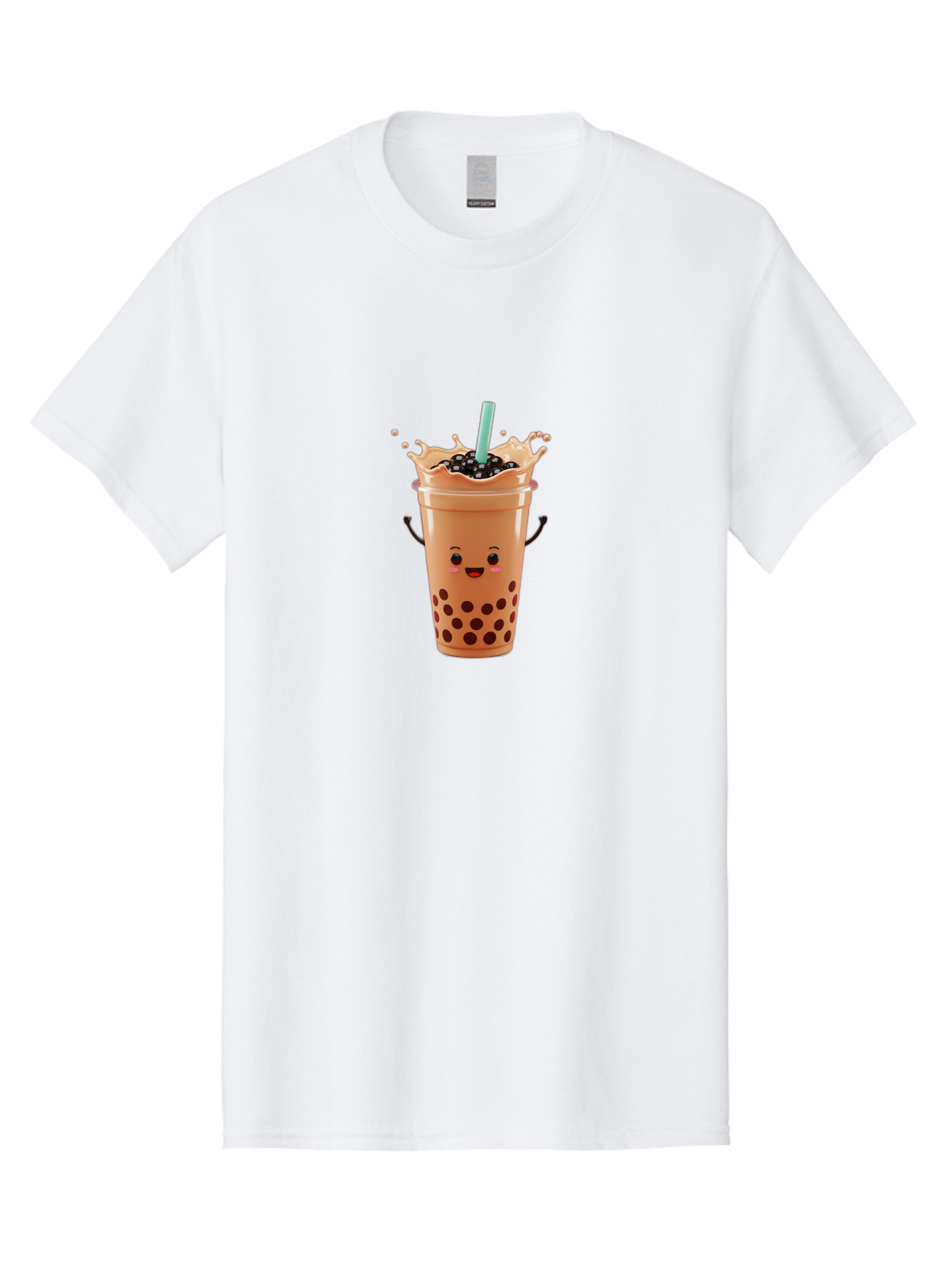 Milk-Tea Men'S Graphic Tee, 100% Cotton, Comfortable Casual Summer Wear, Machine Washable, Boba Tea, Milk Tea, Tapioca Pearls, Bubble Tea, Cartoon Character, Cute Drink, Fun Beverage, Refreshing Tea, Sweet Treat, Tea Lover Bad321