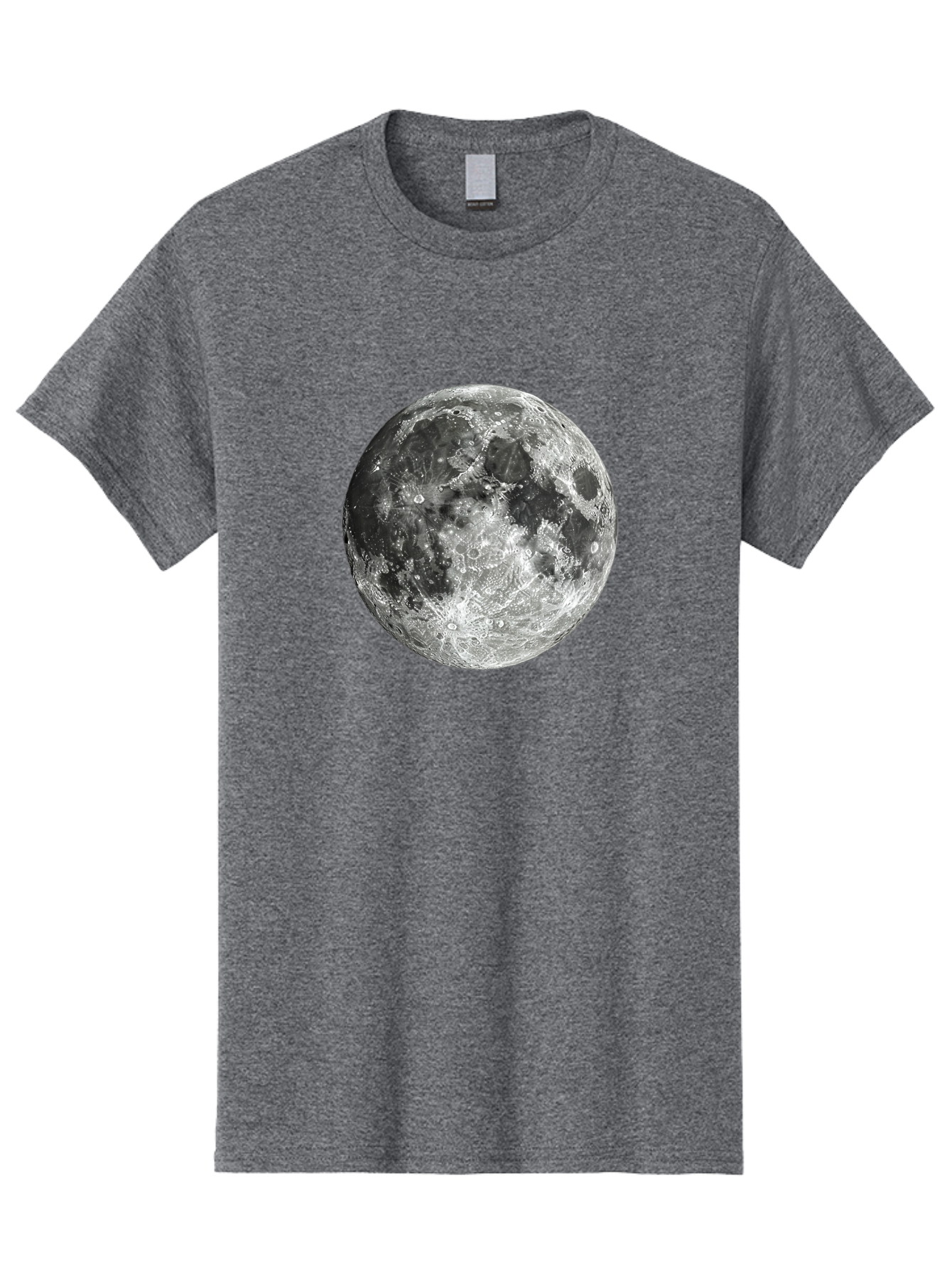 Moon-1 Men'S Graphic Tee, 100% Cotton, Comfortable Casual Summer Wear, Machine Washable, Lunar Surface, Cratered Terrain, Moon'S Topography, Astronomical Body, Night Sky, Space Exploration, Celestial Object, Moonlit Landscape Bad334