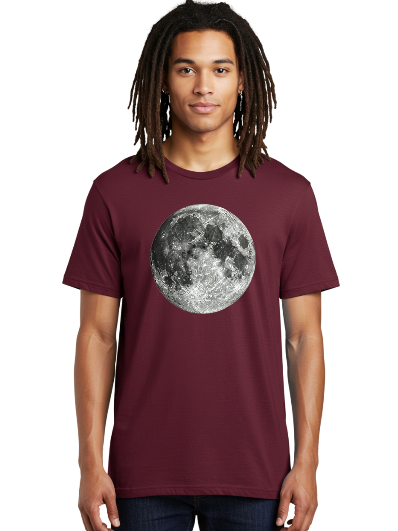 Moon-1 Men'S Graphic Tee, 100% Cotton, Comfortable Casual Summer Wear, Machine Washable, Lunar Surface, Cratered Terrain, Moon'S Topography, Astronomical Body, Night Sky, Space Exploration, Celestial Object, Moonlit Landscape Bad334