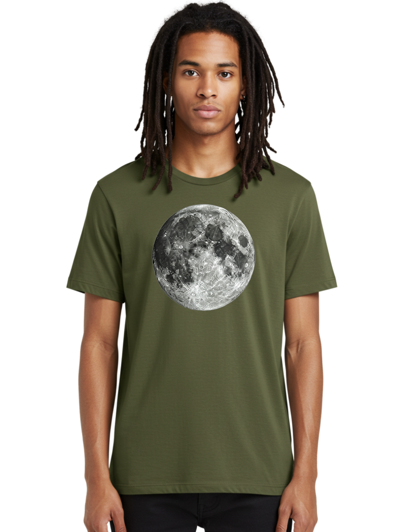 Moon-1 Men'S Graphic Tee, 100% Cotton, Comfortable Casual Summer Wear, Machine Washable, Lunar Surface, Cratered Terrain, Moon'S Topography, Astronomical Body, Night Sky, Space Exploration, Celestial Object, Moonlit Landscape Bad334