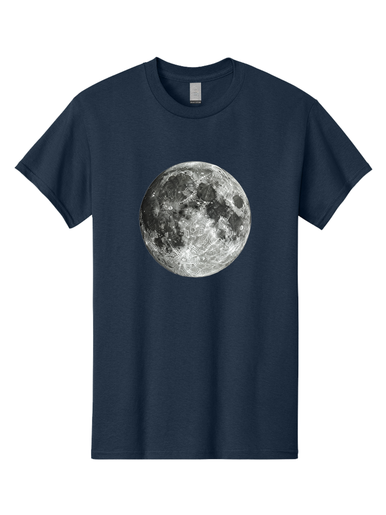 Moon-1 Men'S Graphic Tee, 100% Cotton, Comfortable Casual Summer Wear, Machine Washable, Lunar Surface, Cratered Terrain, Moon'S Topography, Astronomical Body, Night Sky, Space Exploration, Celestial Object, Moonlit Landscape Bad334
