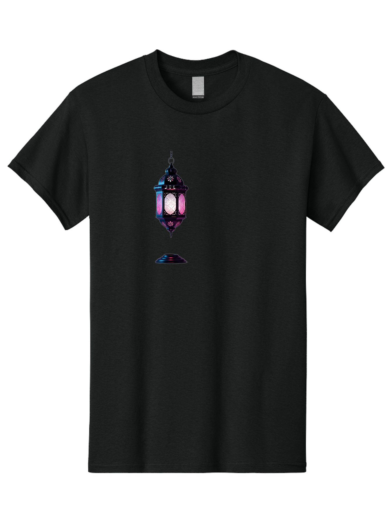Moroccan-Lantern Men'S Graphic Tee, 100% Cotton, Comfortable Casual Summer Wear, Machine Washable, Islamic Lantern, Hanging Lamp, Intricate Design, Decorative Lighting, Cultural Symbol, Ramadan Decoration, Eid Celebration, Traditional Ornament Bad338