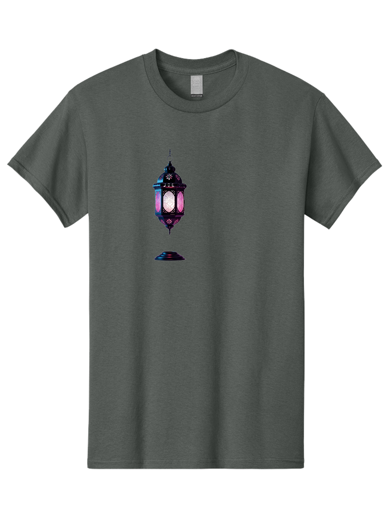 Moroccan-Lantern Men'S Graphic Tee, 100% Cotton, Comfortable Casual Summer Wear, Machine Washable, Islamic Lantern, Hanging Lamp, Intricate Design, Decorative Lighting, Cultural Symbol, Ramadan Decoration, Eid Celebration, Traditional Ornament Bad338