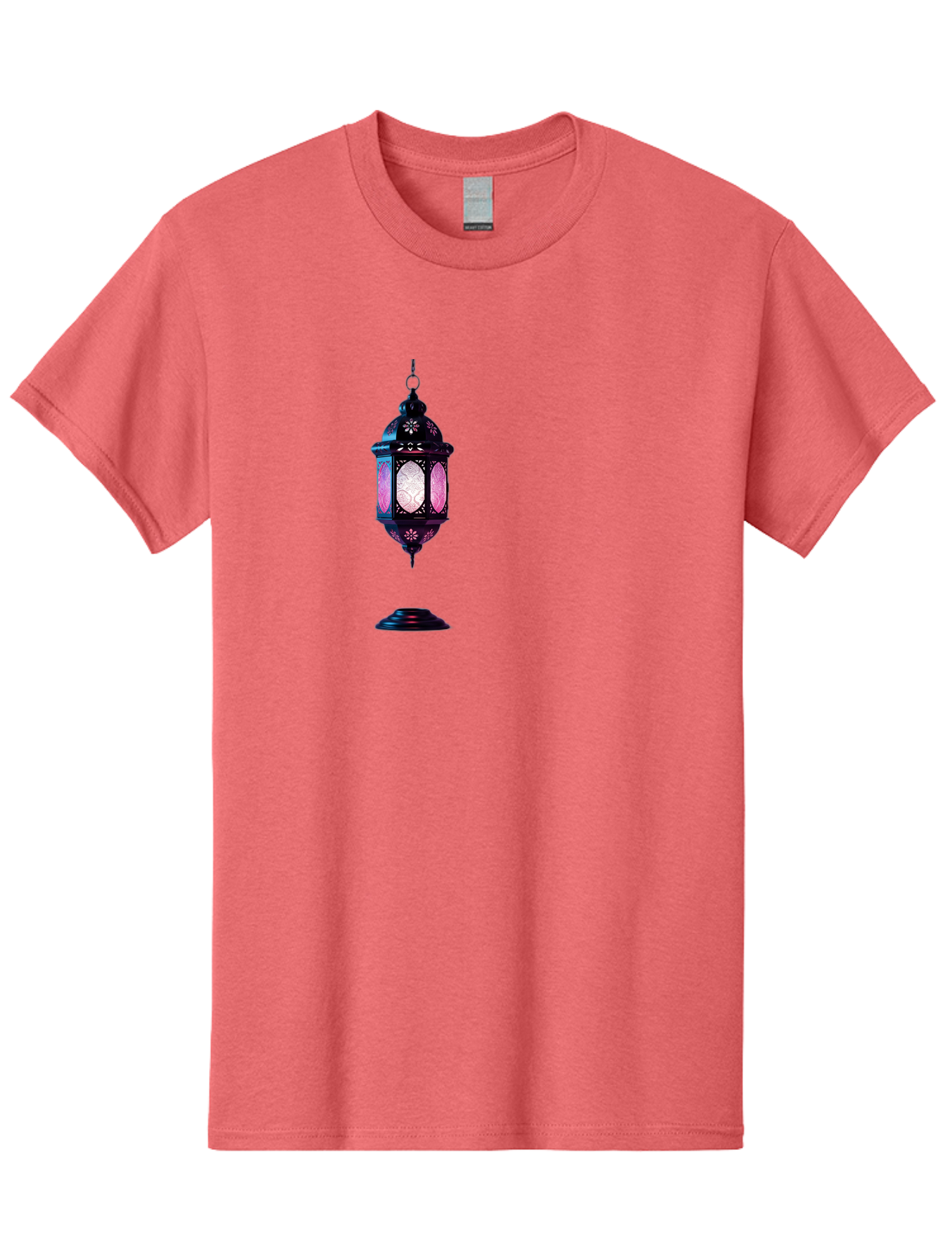 Moroccan-Lantern Men'S Graphic Tee, 100% Cotton, Comfortable Casual Summer Wear, Machine Washable, Islamic Lantern, Hanging Lamp, Intricate Design, Decorative Lighting, Cultural Symbol, Ramadan Decoration, Eid Celebration, Traditional Ornament Bad338