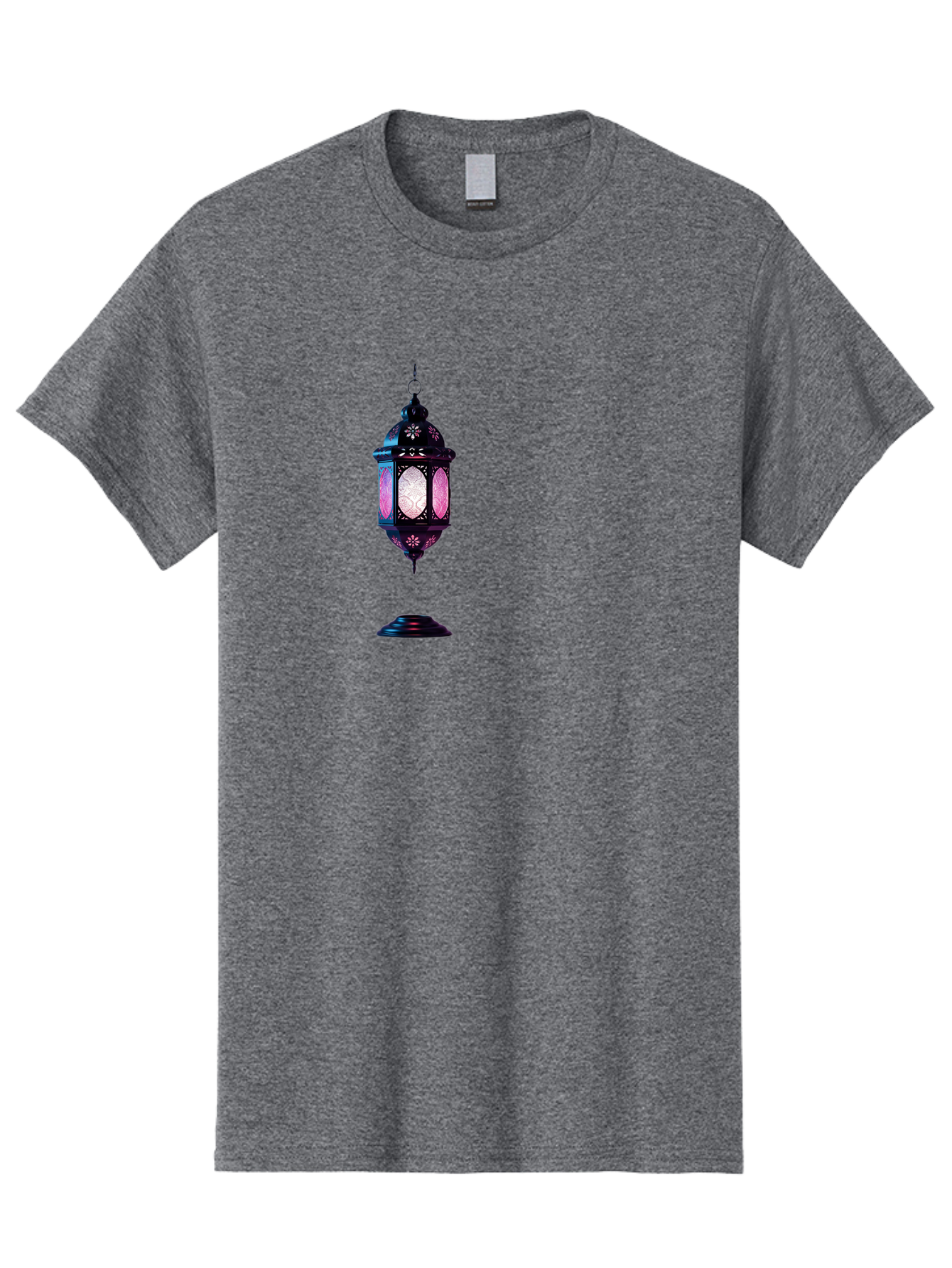 Moroccan-Lantern Men'S Graphic Tee, 100% Cotton, Comfortable Casual Summer Wear, Machine Washable, Islamic Lantern, Hanging Lamp, Intricate Design, Decorative Lighting, Cultural Symbol, Ramadan Decoration, Eid Celebration, Traditional Ornament Bad338
