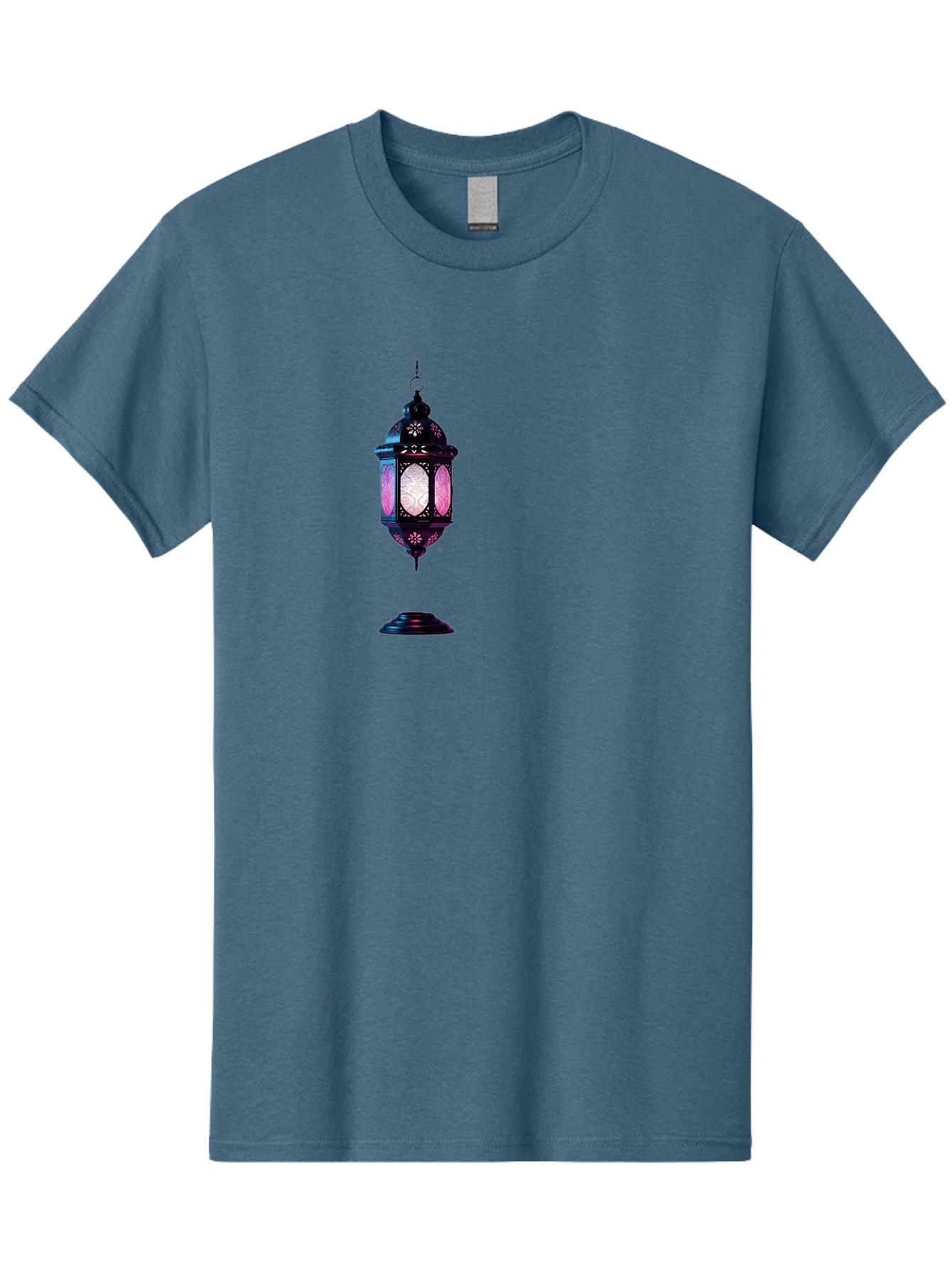 Moroccan-Lantern Men'S Graphic Tee, 100% Cotton, Comfortable Casual Summer Wear, Machine Washable, Islamic Lantern, Hanging Lamp, Intricate Design, Decorative Lighting, Cultural Symbol, Ramadan Decoration, Eid Celebration, Traditional Ornament Bad338