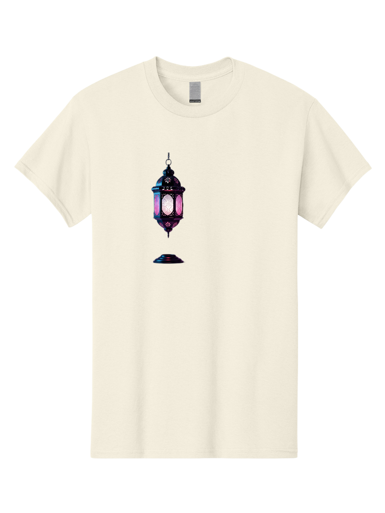 Moroccan-Lantern Men'S Graphic Tee, 100% Cotton, Comfortable Casual Summer Wear, Machine Washable, Islamic Lantern, Hanging Lamp, Intricate Design, Decorative Lighting, Cultural Symbol, Ramadan Decoration, Eid Celebration, Traditional Ornament Bad338