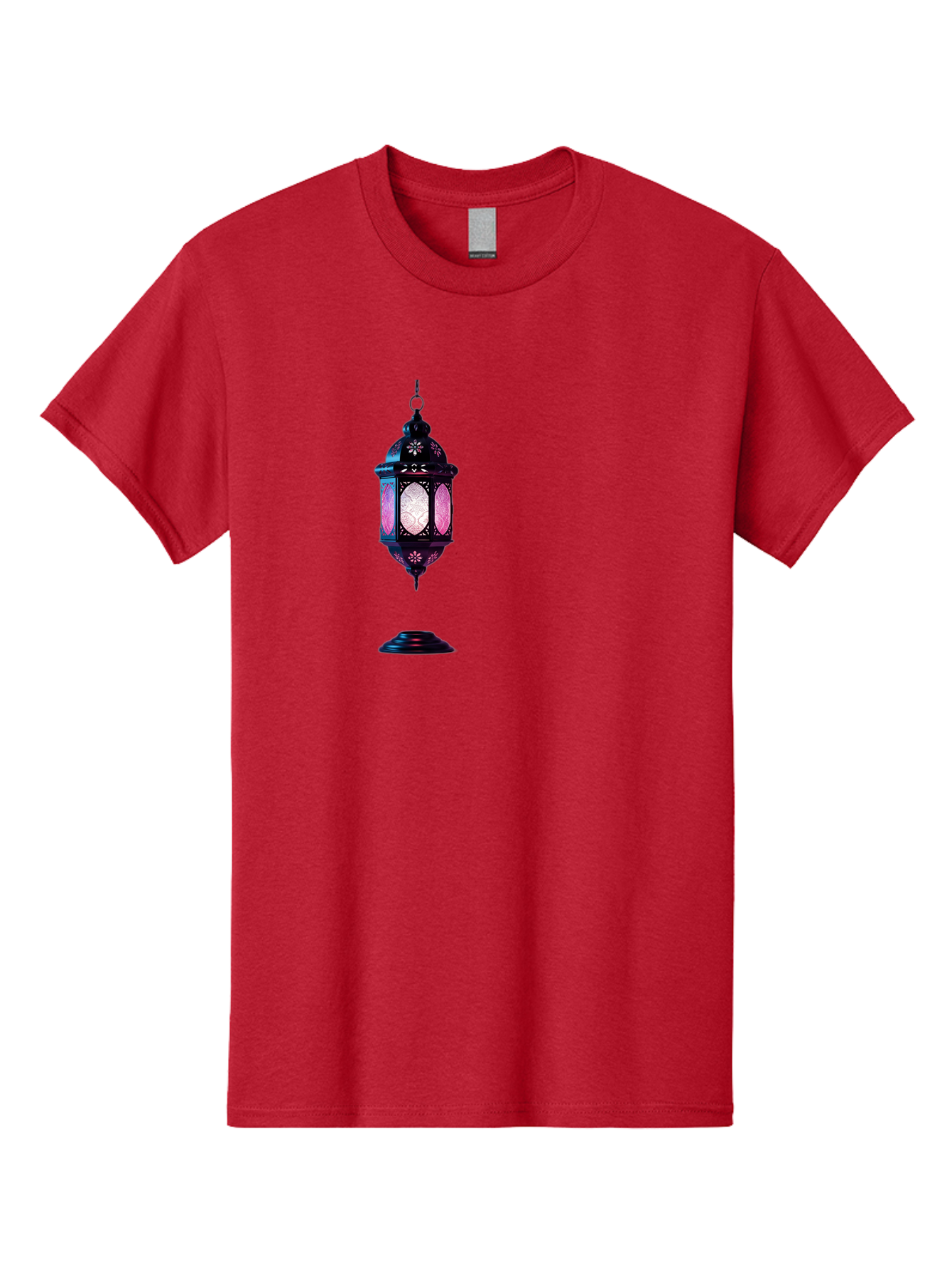 Moroccan-Lantern Men'S Graphic Tee, 100% Cotton, Comfortable Casual Summer Wear, Machine Washable, Islamic Lantern, Hanging Lamp, Intricate Design, Decorative Lighting, Cultural Symbol, Ramadan Decoration, Eid Celebration, Traditional Ornament Bad338