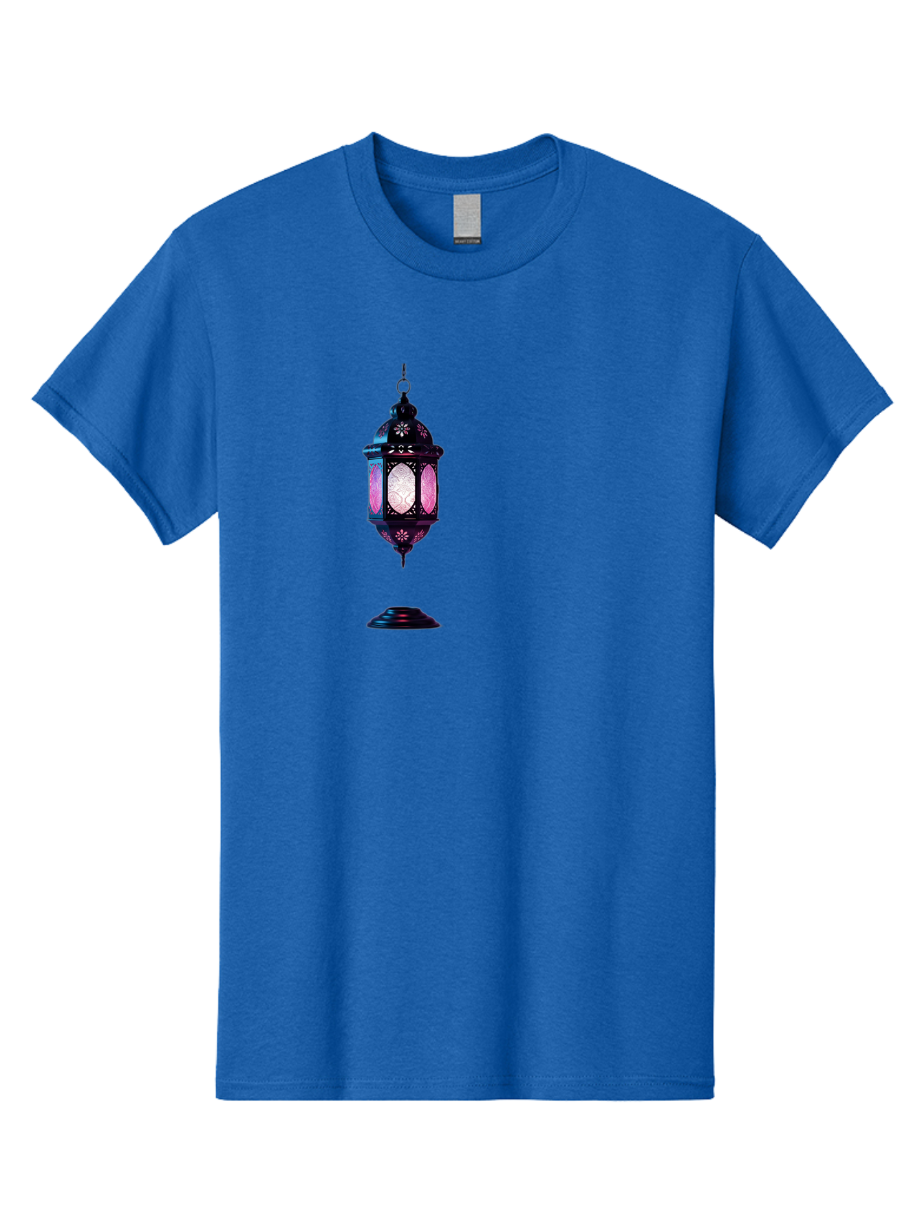 Moroccan-Lantern Men'S Graphic Tee, 100% Cotton, Comfortable Casual Summer Wear, Machine Washable, Islamic Lantern, Hanging Lamp, Intricate Design, Decorative Lighting, Cultural Symbol, Ramadan Decoration, Eid Celebration, Traditional Ornament Bad338