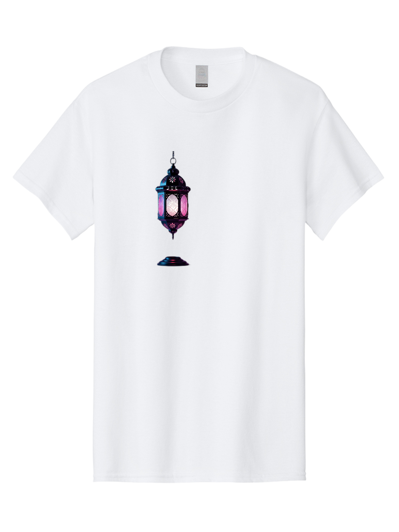 Moroccan-Lantern Men'S Graphic Tee, 100% Cotton, Comfortable Casual Summer Wear, Machine Washable, Islamic Lantern, Hanging Lamp, Intricate Design, Decorative Lighting, Cultural Symbol, Ramadan Decoration, Eid Celebration, Traditional Ornament Bad338