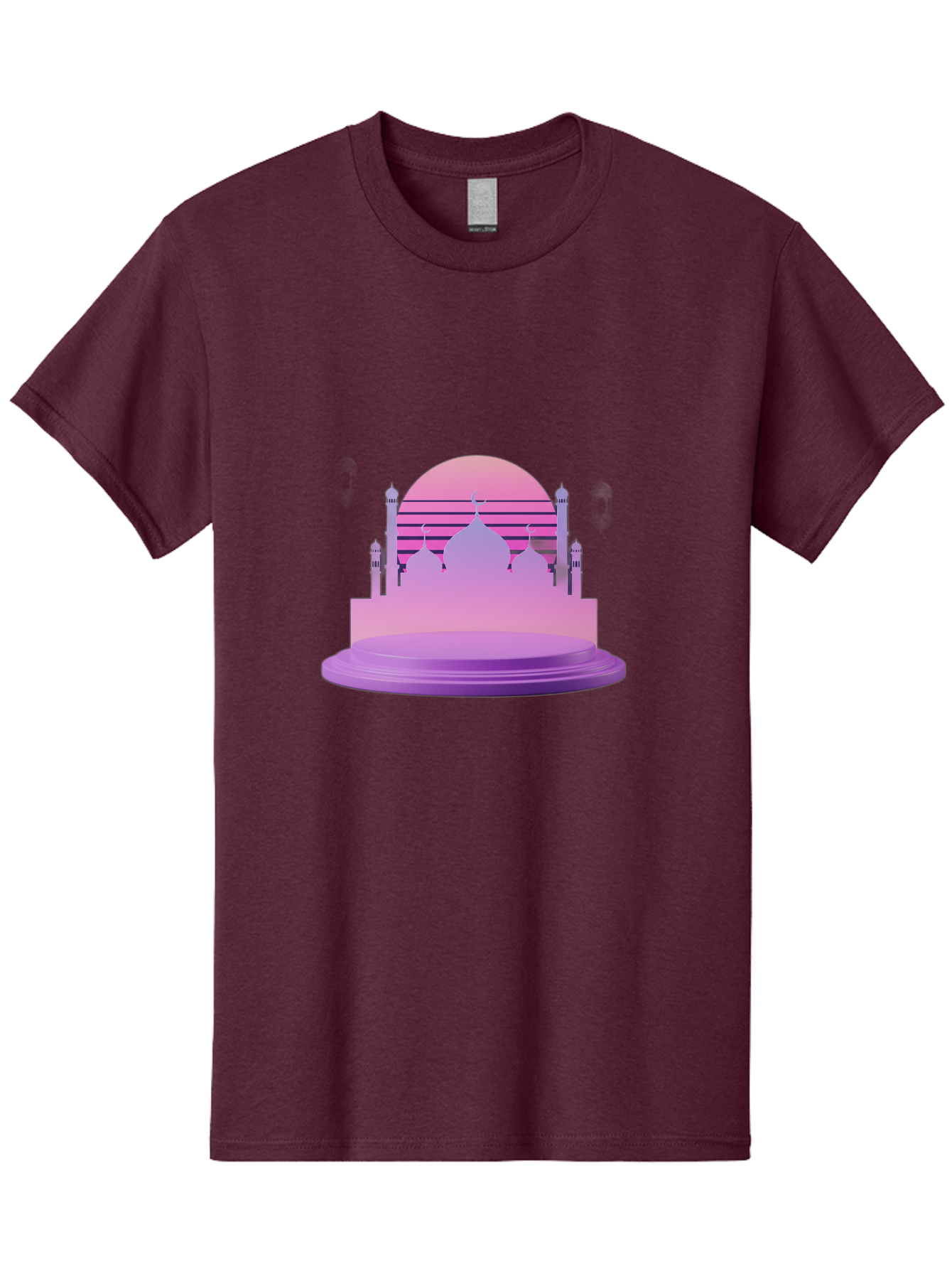 Mosque-Silhouette-1 Men'S Graphic Tee, 100% Cotton, Comfortable Casual Summer Wear, Machine Washable, Mosque Silhouette, Islamic Architecture, Cultural Heritage, Serene Atmosphere, Minimalist Design, Vibrant Colors, Peaceful Ambiance, Bad341