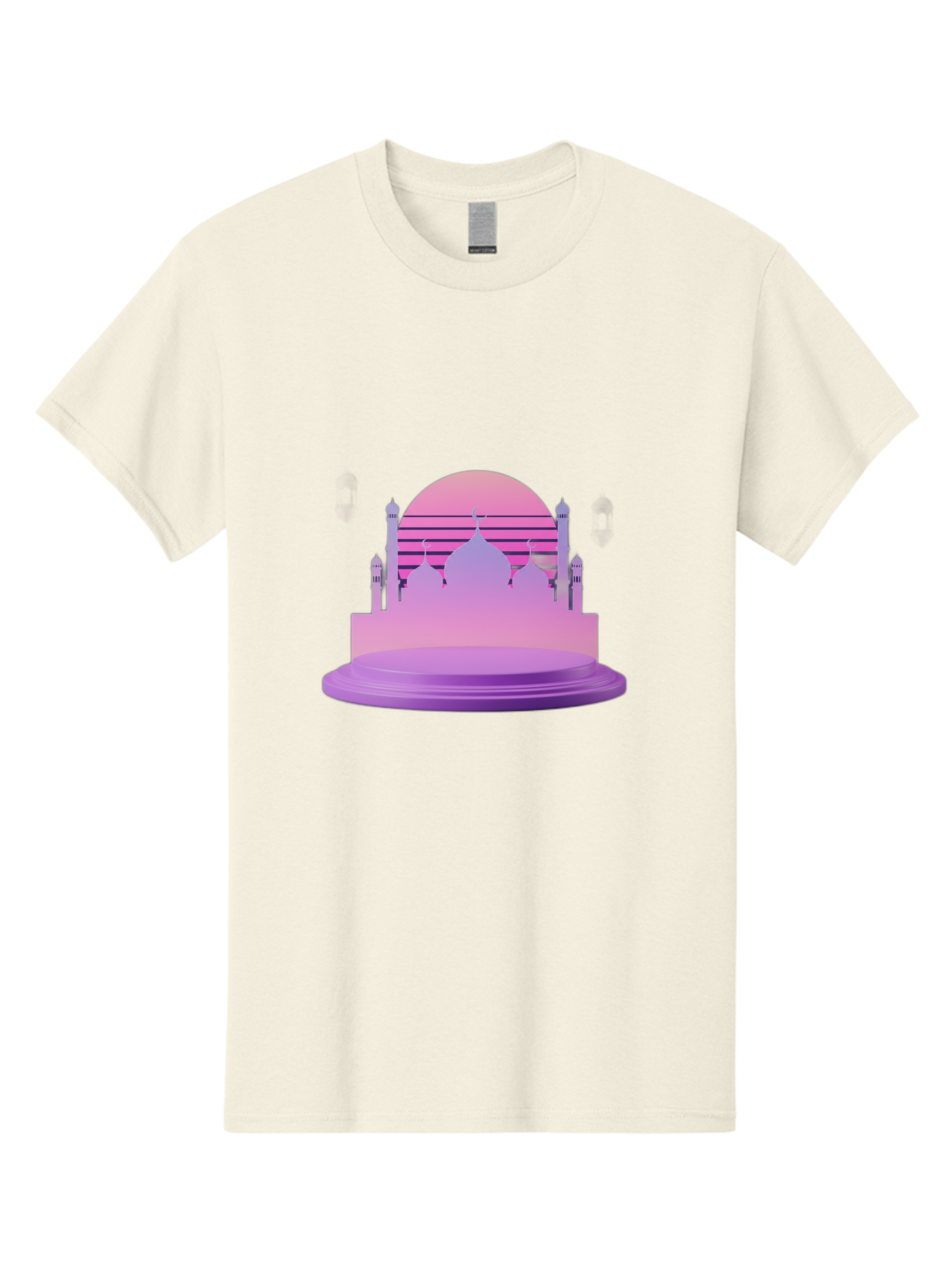 Mosque-Silhouette-1 Men'S Graphic Tee, 100% Cotton, Comfortable Casual Summer Wear, Machine Washable, Mosque Silhouette, Islamic Architecture, Cultural Heritage, Serene Atmosphere, Minimalist Design, Vibrant Colors, Peaceful Ambiance, Bad341