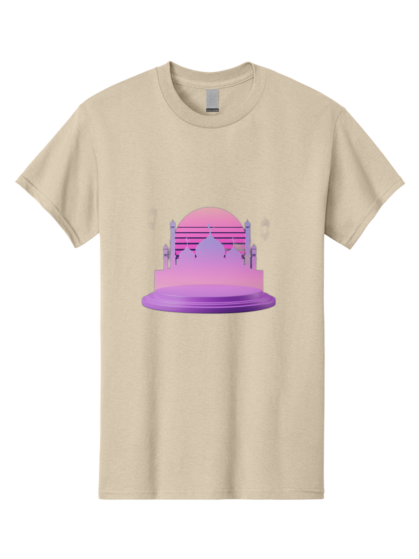 Mosque-Silhouette-1 Men'S Graphic Tee, 100% Cotton, Comfortable Casual Summer Wear, Machine Washable, Mosque Silhouette, Islamic Architecture, Cultural Heritage, Serene Atmosphere, Minimalist Design, Vibrant Colors, Peaceful Ambiance, Bad341