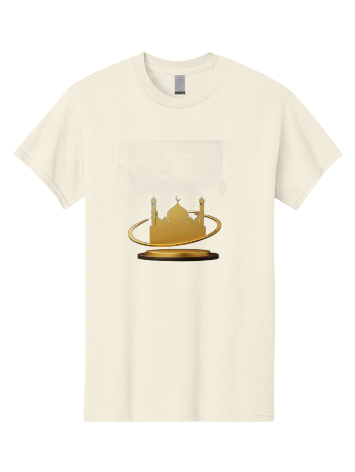 Mosque-Silhouette Men'S Graphic Tee, 100% Cotton, Comfortable Casual Summer Wear, Machine Washable, Mosque Silhouette, Islamic Architecture, Global Unity, Religious Symbol, Mosque Design, Cultural Icon, World Peace Bad342