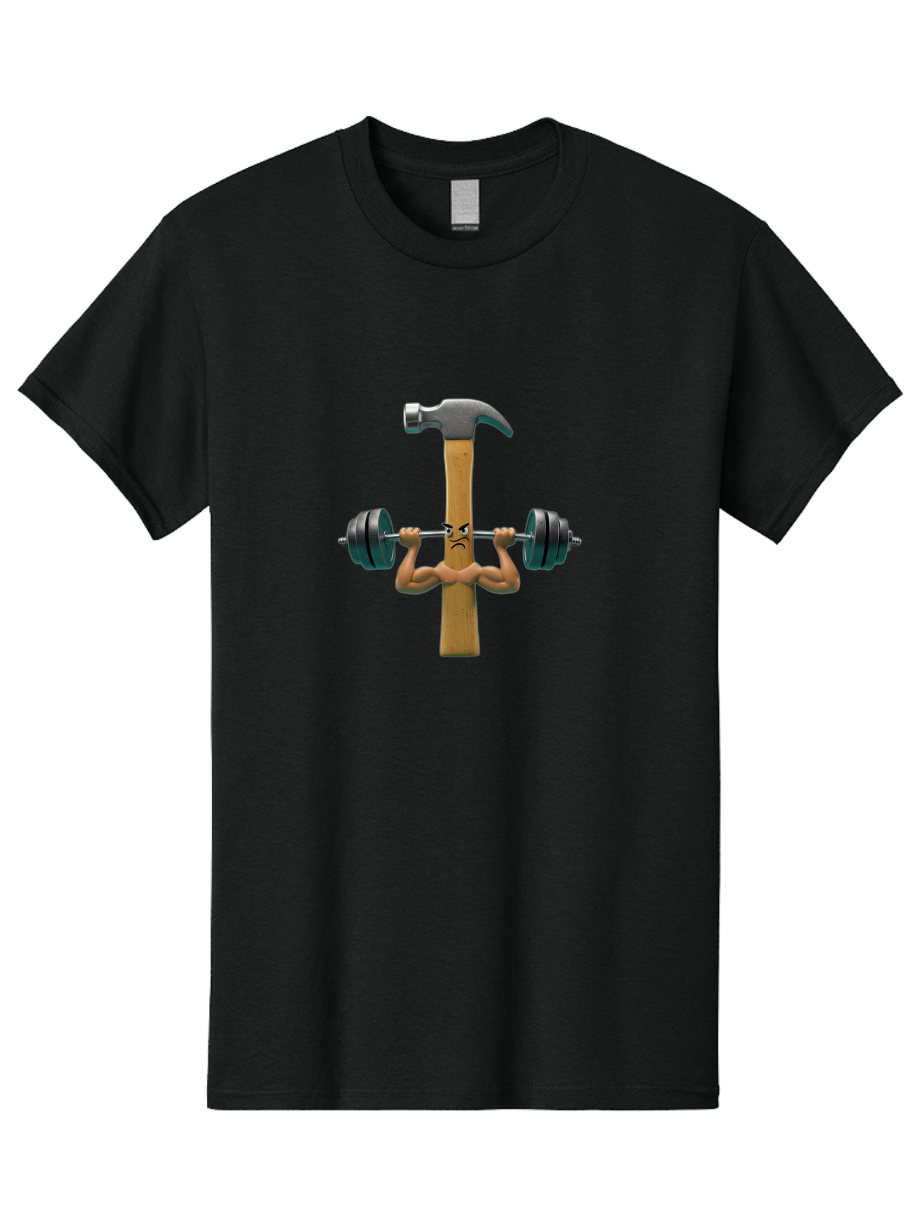 Nail-Weightlifting Men'S Graphic Tee, 100% Cotton, Comfortable Casual Summer Wear, Machine Washable, Nail Character, Weightlifting, Dumbbell, Strong Nail, Fitness, Muscular, Cartoon Character, Humorous, Comical, Funny, Nail With Muscles Bad352