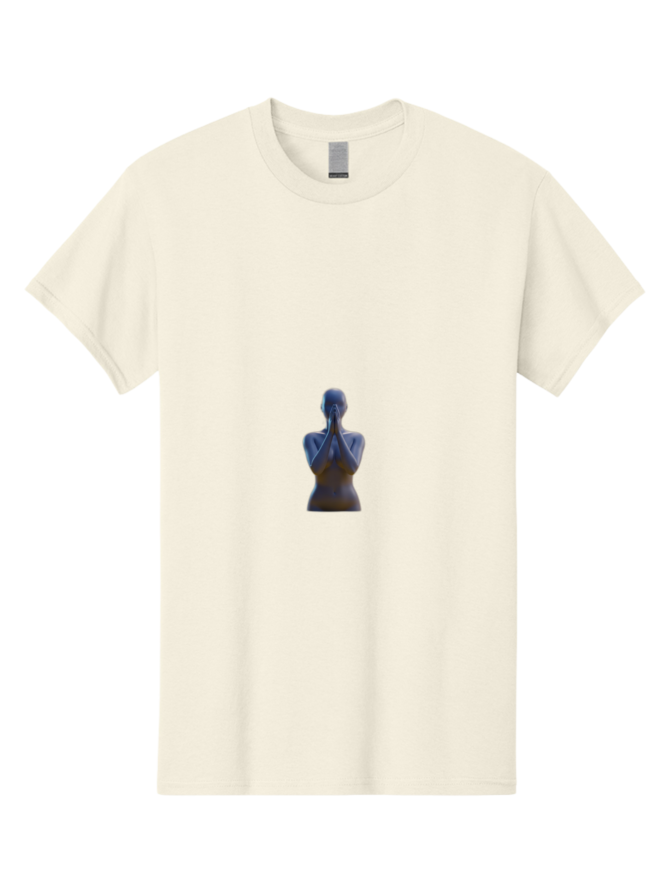 Namaste-Statue Men'S Graphic Tee, 100% Cotton, Comfortable Casual Summer Wear, Machine Washable, Mannequin Statue, Praying Pose, Hands Together, Minimalist Design, Gray Tone, Calm Atmosphere, Modern Art, Stillness, Contemplation Bad354