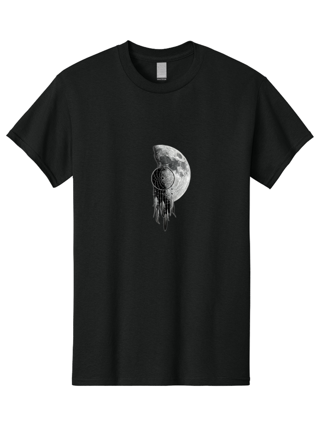 Nautilus-Moon Men'S Graphic Tee, 100% Cotton, Comfortable Casual Summer Wear, Machine Washable, Jellyfish, Moon, Lunar Cycle, Ocean Creatures, Surreal Art, Mystical Imagery, Ethereal Atmosphere, Abstract Design, Monochrome Illustration Bad356