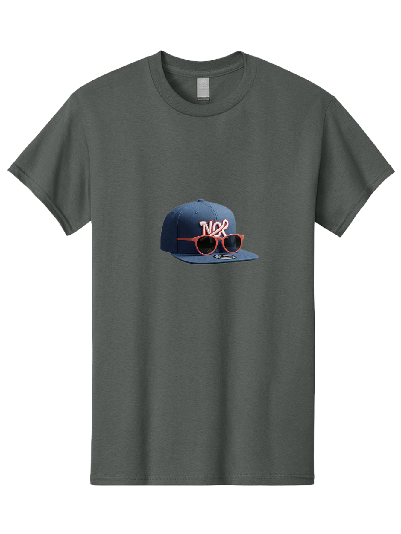Ncr-Baseball-Cap Men'S Graphic Tee, 100% Cotton, Comfortable Casual Summer Wear, Machine Washable, Baseball Cap, Ncr Logo, Sunglasses On Hat, Red Frames, Dark Lenses, New Era Cap, Fashion Accessory, Streetwear Style, Casual Wear, Trendy Hat Bad358