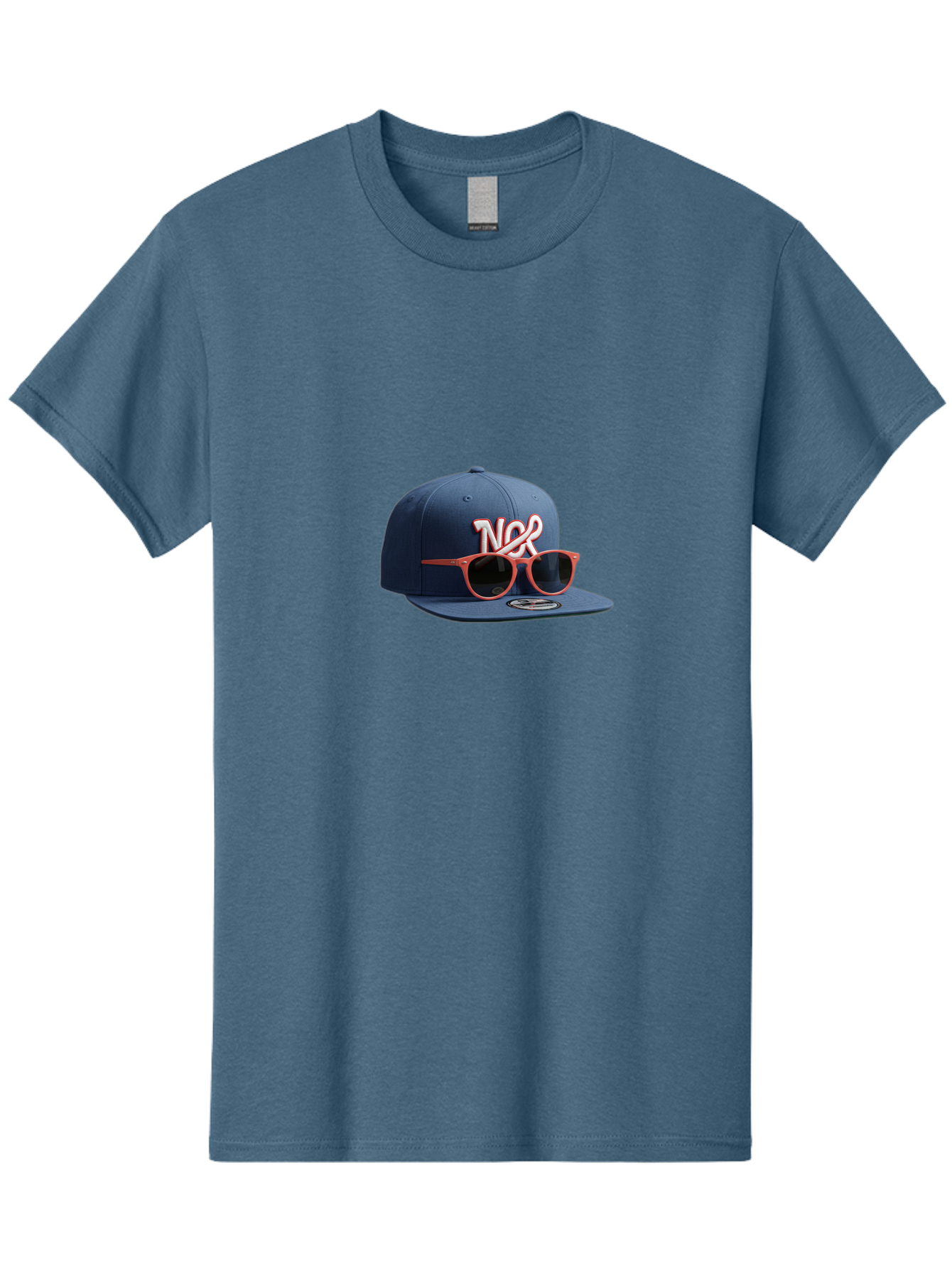 Ncr-Baseball-Cap Men'S Graphic Tee, 100% Cotton, Comfortable Casual Summer Wear, Machine Washable, Baseball Cap, Ncr Logo, Sunglasses On Hat, Red Frames, Dark Lenses, New Era Cap, Fashion Accessory, Streetwear Style, Casual Wear, Trendy Hat Bad358