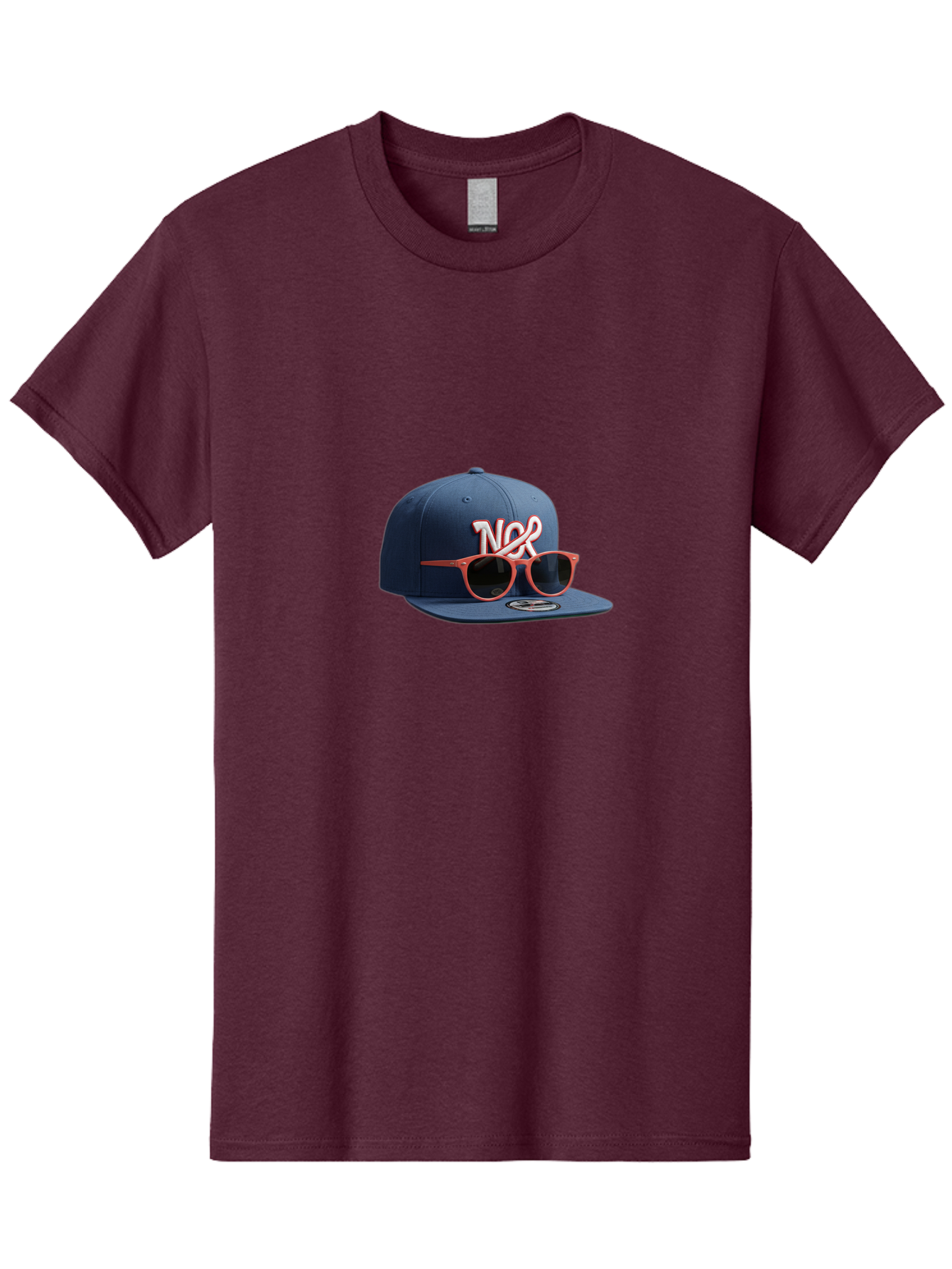 Ncr-Baseball-Cap Men'S Graphic Tee, 100% Cotton, Comfortable Casual Summer Wear, Machine Washable, Baseball Cap, Ncr Logo, Sunglasses On Hat, Red Frames, Dark Lenses, New Era Cap, Fashion Accessory, Streetwear Style, Casual Wear, Trendy Hat Bad358