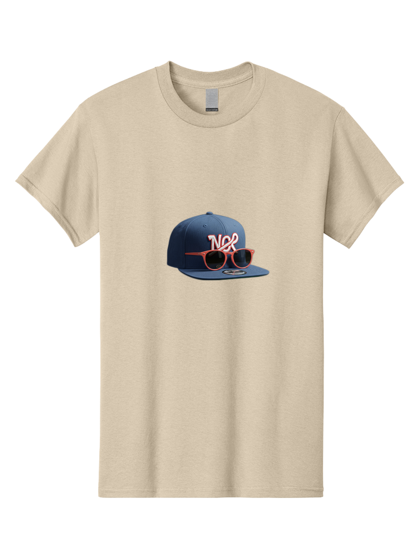 Ncr-Baseball-Cap Men'S Graphic Tee, 100% Cotton, Comfortable Casual Summer Wear, Machine Washable, Baseball Cap, Ncr Logo, Sunglasses On Hat, Red Frames, Dark Lenses, New Era Cap, Fashion Accessory, Streetwear Style, Casual Wear, Trendy Hat Bad358