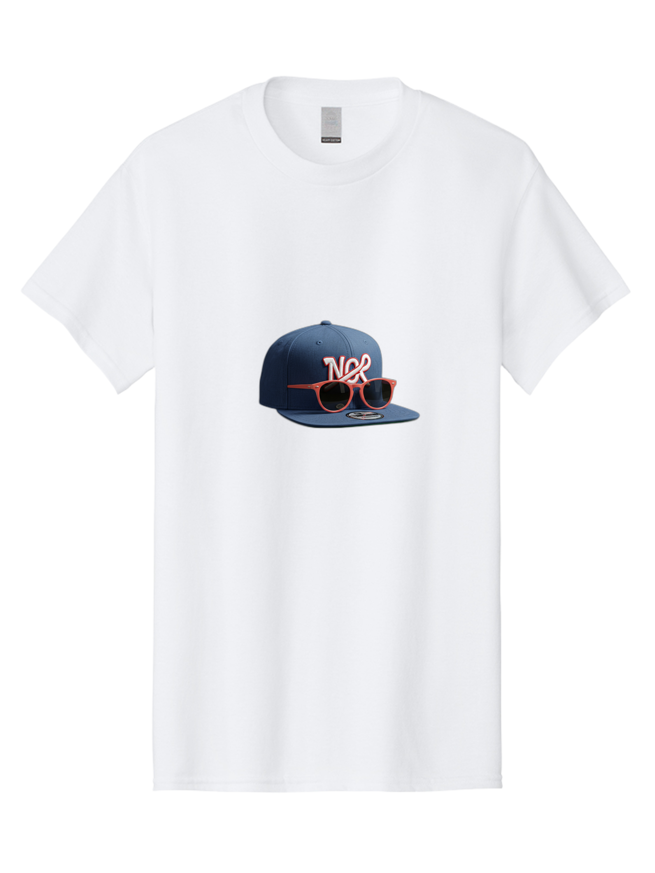 Ncr-Baseball-Cap Men'S Graphic Tee, 100% Cotton, Comfortable Casual Summer Wear, Machine Washable, Baseball Cap, Ncr Logo, Sunglasses On Hat, Red Frames, Dark Lenses, New Era Cap, Fashion Accessory, Streetwear Style, Casual Wear, Trendy Hat Bad358