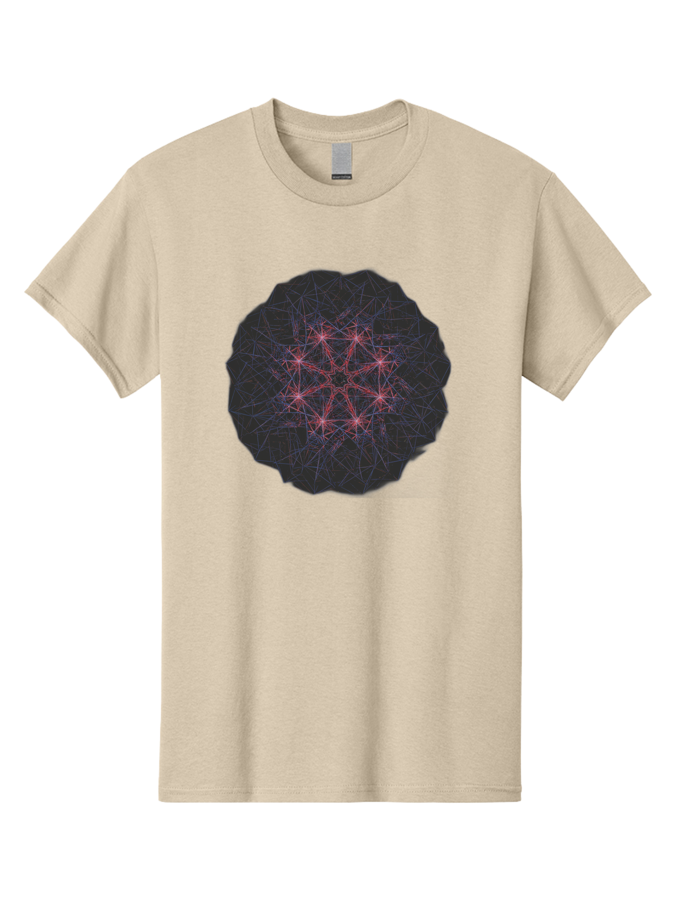Network-Cluster Men'S Graphic Tee, 100% Cotton, Comfortable Casual Summer Wear, Machine Washable, Complex Network, Interconnected Nodes, Red And Blue Lines, Futuristic Design, Abstract Pattern, Web-Like Structure, Technological Innovation, Bad363