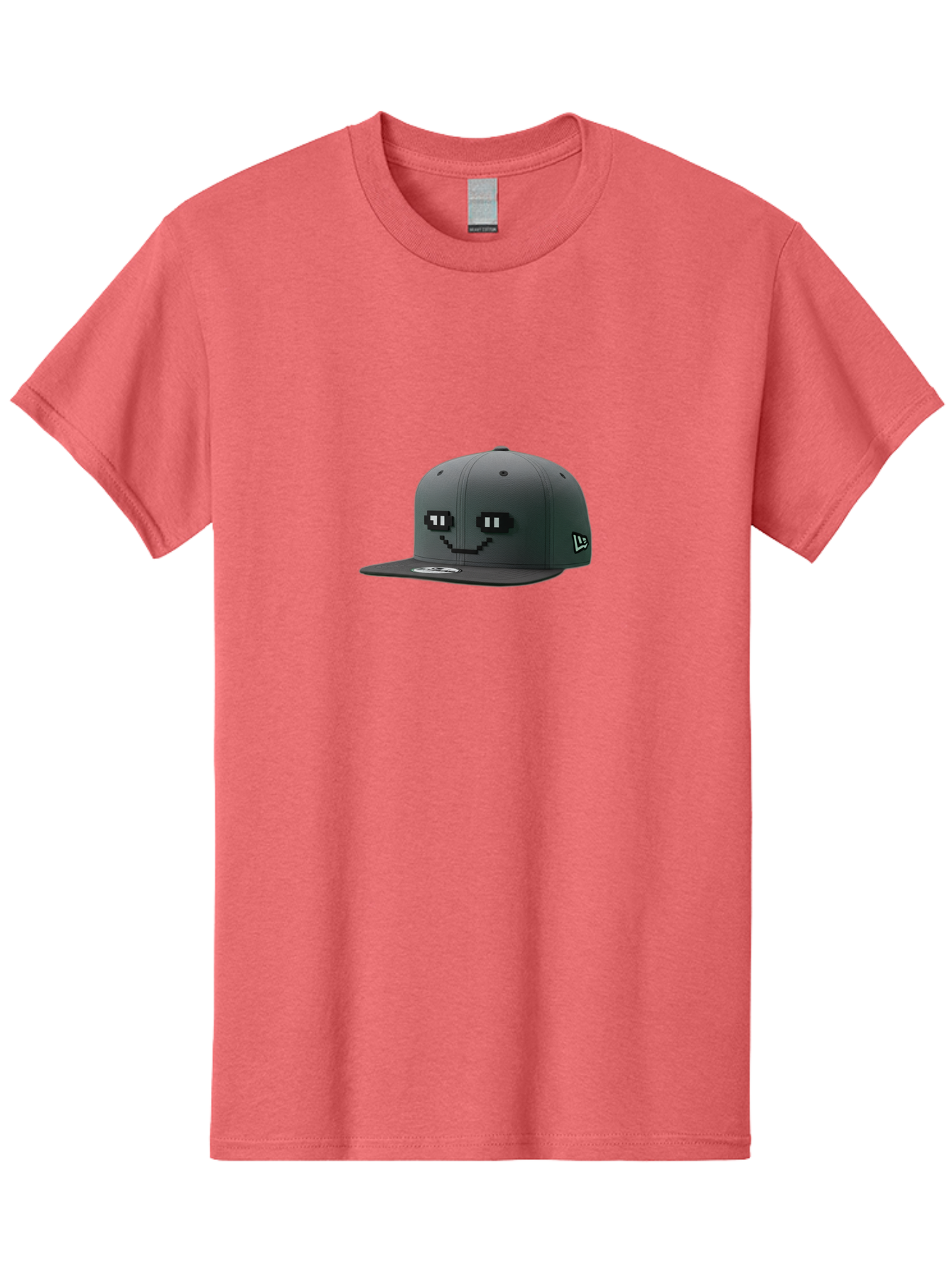 New-Era-Cap-1 Men'S Graphic Tee, 100% Cotton, Comfortable Casual Summer Wear, Machine Washable, Black Snapback Hat, Pac-Man Design, Pixel Art, Gaming Accessory, Streetwear Fashion, Trendy Apparel, Casual Wear, Black Cap Bad366