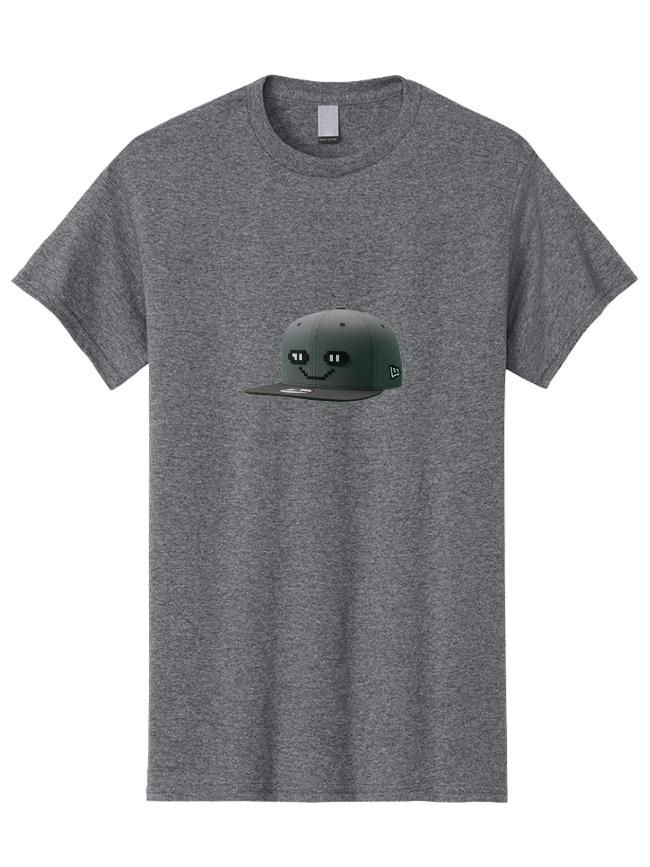 New-Era-Cap-1 Men'S Graphic Tee, 100% Cotton, Comfortable Casual Summer Wear, Machine Washable, Black Snapback Hat, Pac-Man Design, Pixel Art, Gaming Accessory, Streetwear Fashion, Trendy Apparel, Casual Wear, Black Cap Bad366