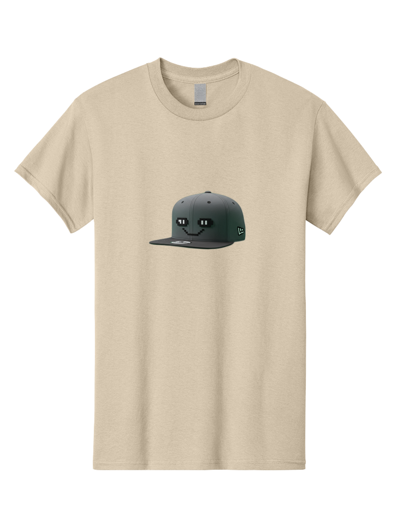 New-Era-Cap-1 Men'S Graphic Tee, 100% Cotton, Comfortable Casual Summer Wear, Machine Washable, Black Snapback Hat, Pac-Man Design, Pixel Art, Gaming Accessory, Streetwear Fashion, Trendy Apparel, Casual Wear, Black Cap Bad366