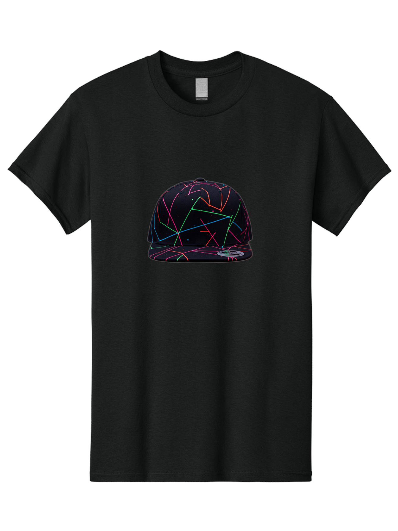 New-Era-Neon-Lines-Cap Men'S Graphic Tee, 100% Cotton, Comfortable Casual Summer Wear, Machine Washable, Baseball Cap, Neon Lines, Colorful Design, Streetwear Fashion, Urban Style, Trendy Accessory, Neon Pink, Neon Green, Neon Blue, Bad370