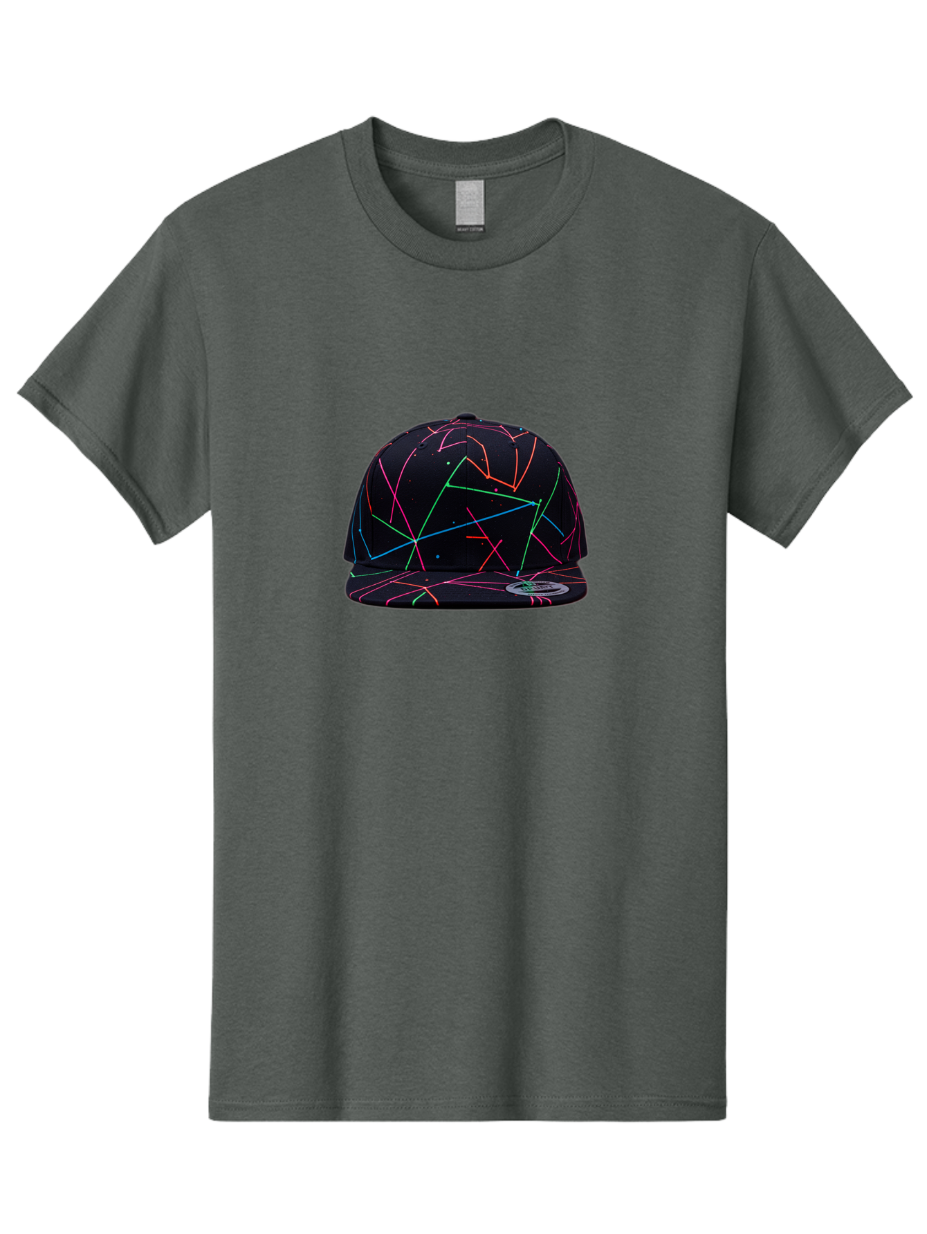 New-Era-Neon-Lines-Cap Men'S Graphic Tee, 100% Cotton, Comfortable Casual Summer Wear, Machine Washable, Baseball Cap, Neon Lines, Colorful Design, Streetwear Fashion, Urban Style, Trendy Accessory, Neon Pink, Neon Green, Neon Blue, Bad370