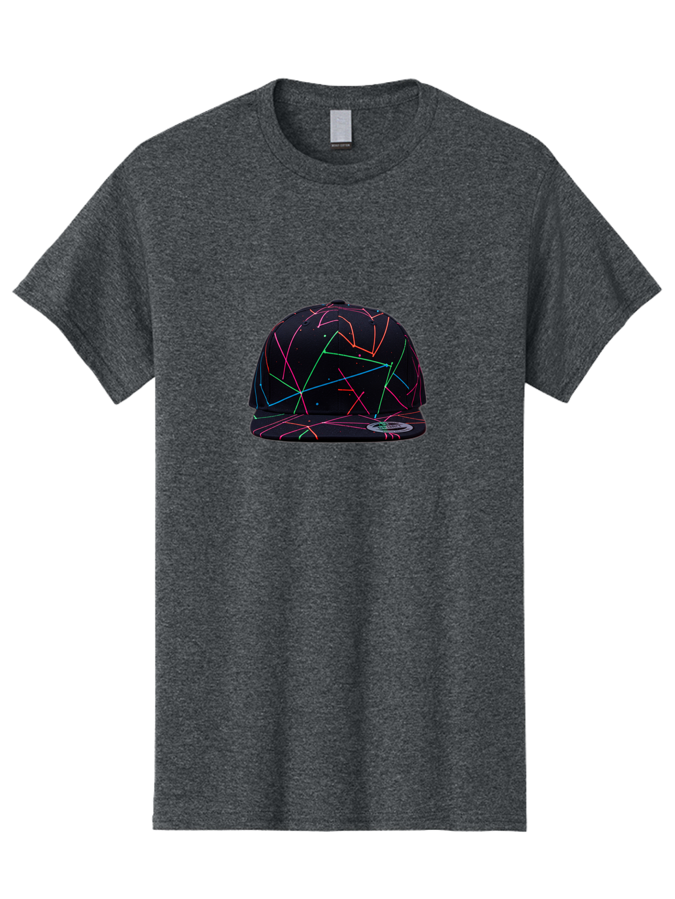 New-Era-Neon-Lines-Cap Men'S Graphic Tee, 100% Cotton, Comfortable Casual Summer Wear, Machine Washable, Baseball Cap, Neon Lines, Colorful Design, Streetwear Fashion, Urban Style, Trendy Accessory, Neon Pink, Neon Green, Neon Blue, Bad370