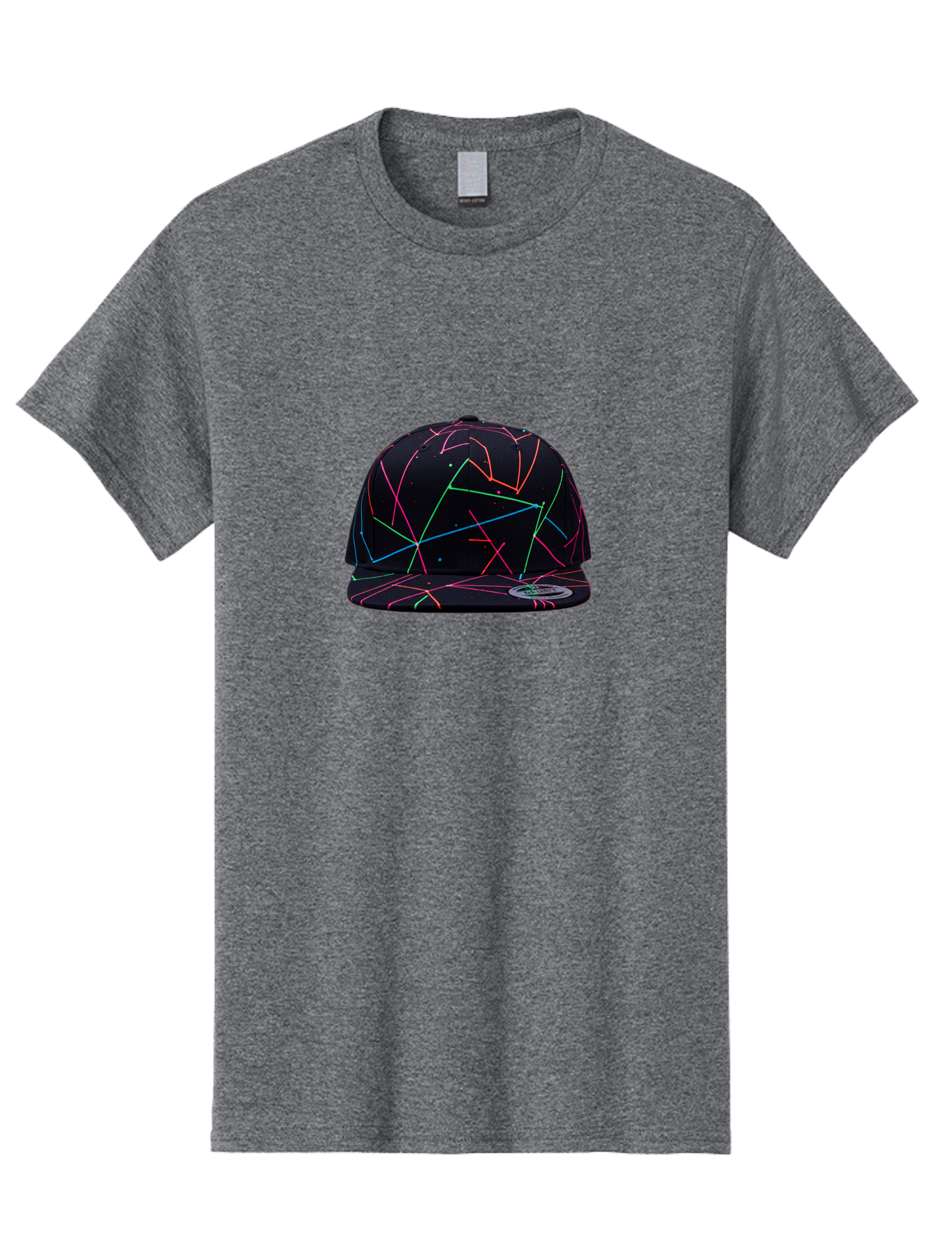 New-Era-Neon-Lines-Cap Men'S Graphic Tee, 100% Cotton, Comfortable Casual Summer Wear, Machine Washable, Baseball Cap, Neon Lines, Colorful Design, Streetwear Fashion, Urban Style, Trendy Accessory, Neon Pink, Neon Green, Neon Blue, Bad370