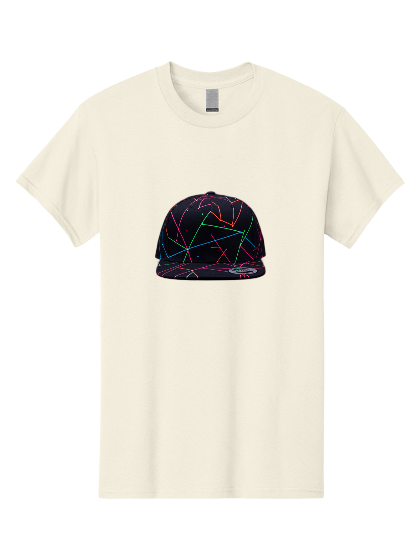 New-Era-Neon-Lines-Cap Men'S Graphic Tee, 100% Cotton, Comfortable Casual Summer Wear, Machine Washable, Baseball Cap, Neon Lines, Colorful Design, Streetwear Fashion, Urban Style, Trendy Accessory, Neon Pink, Neon Green, Neon Blue, Bad370