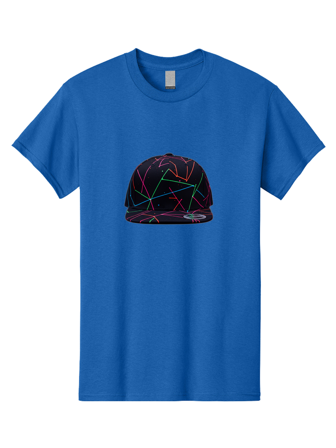 New-Era-Neon-Lines-Cap Men'S Graphic Tee, 100% Cotton, Comfortable Casual Summer Wear, Machine Washable, Baseball Cap, Neon Lines, Colorful Design, Streetwear Fashion, Urban Style, Trendy Accessory, Neon Pink, Neon Green, Neon Blue, Bad370