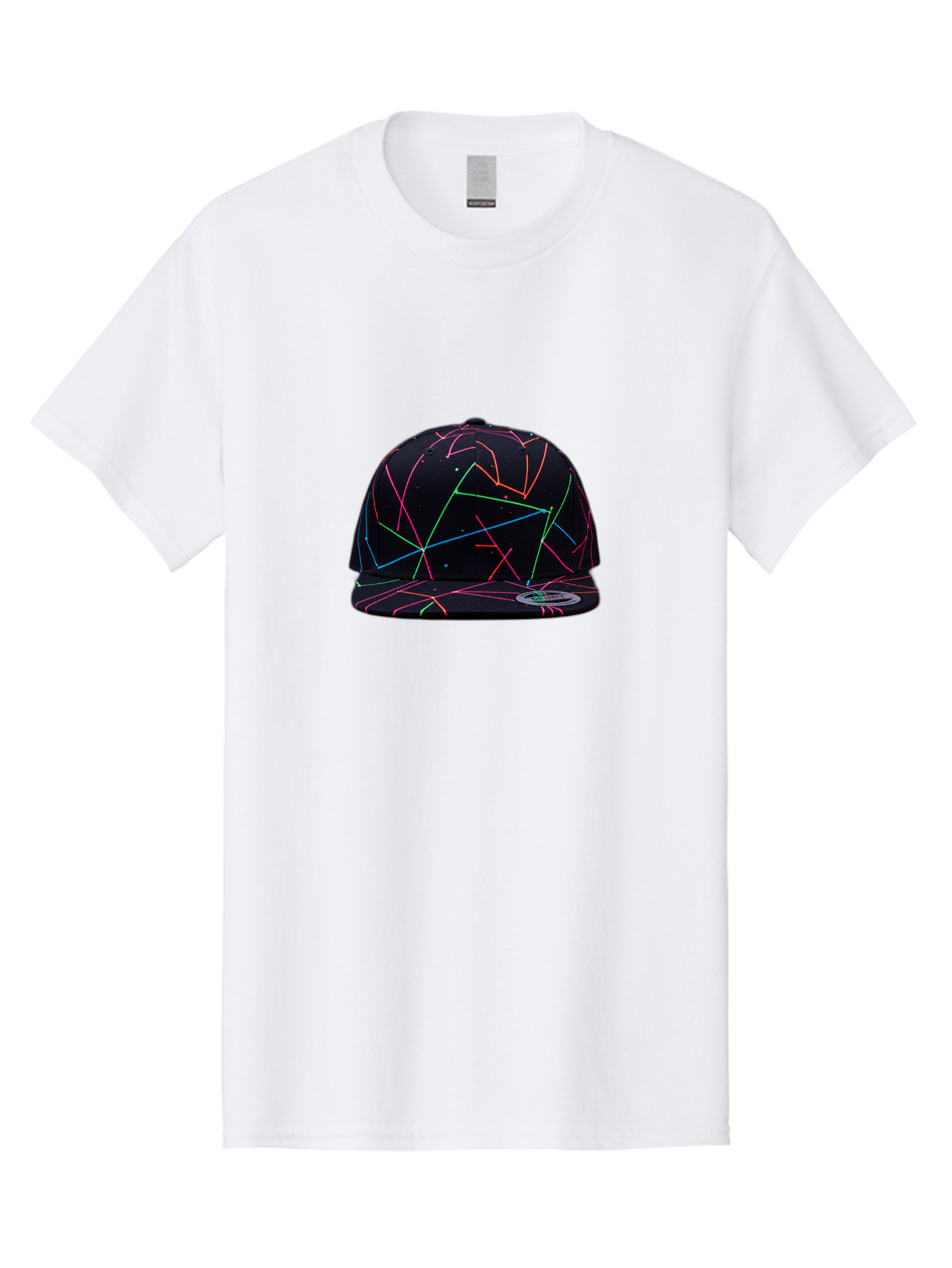New-Era-Neon-Lines-Cap Men'S Graphic Tee, 100% Cotton, Comfortable Casual Summer Wear, Machine Washable, Baseball Cap, Neon Lines, Colorful Design, Streetwear Fashion, Urban Style, Trendy Accessory, Neon Pink, Neon Green, Neon Blue, Bad370