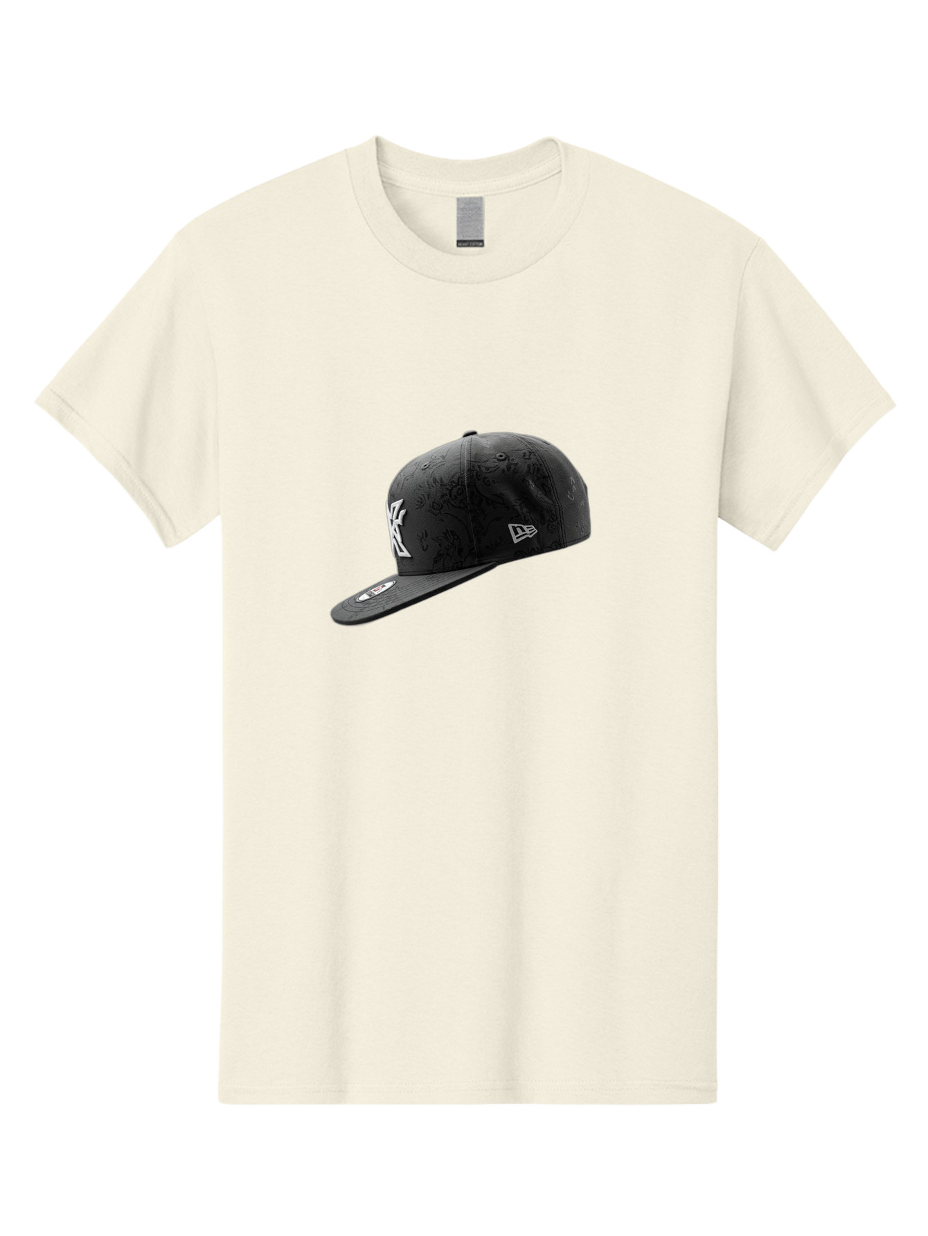 New-York-Yankees-Baseball-Cap Men'S Graphic Tee, 100% Cotton, Comfortable Casual Summer Wear, Machine Washable, New York Yankees Baseball Cap, Black Cap With White Logo, New Era Cap, Baseball Hat, Sports Fashion, Ny Logo, Mlb Merchandise, Bad372