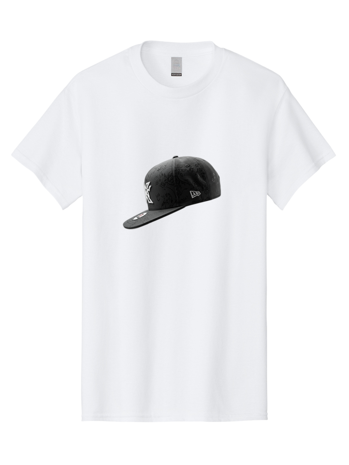 New-York-Yankees-Baseball-Cap Men'S Graphic Tee, 100% Cotton, Comfortable Casual Summer Wear, Machine Washable, New York Yankees Baseball Cap, Black Cap With White Logo, New Era Cap, Baseball Hat, Sports Fashion, Ny Logo, Mlb Merchandise, Bad372