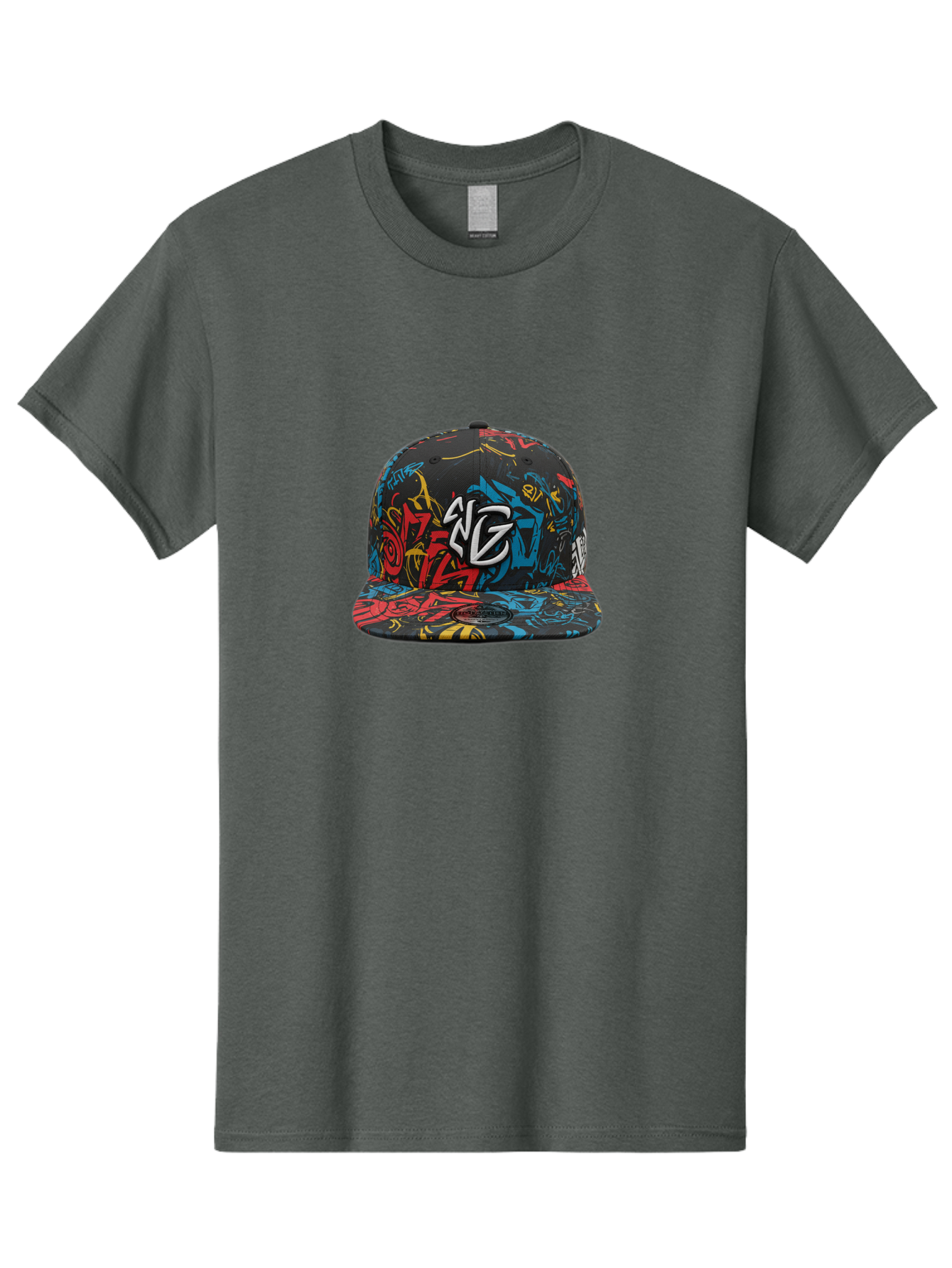 Ng-Baseball-Cap Men'S Graphic Tee, 100% Cotton, Comfortable Casual Summer Wear, Machine Washable, Graffiti Hat, Streetwear Fashion, Urban Style, Multicolored Cap, Ng Logo, Bold Graphics, Snapback Hat, Trendy Headwear, Casual Wear Bad373