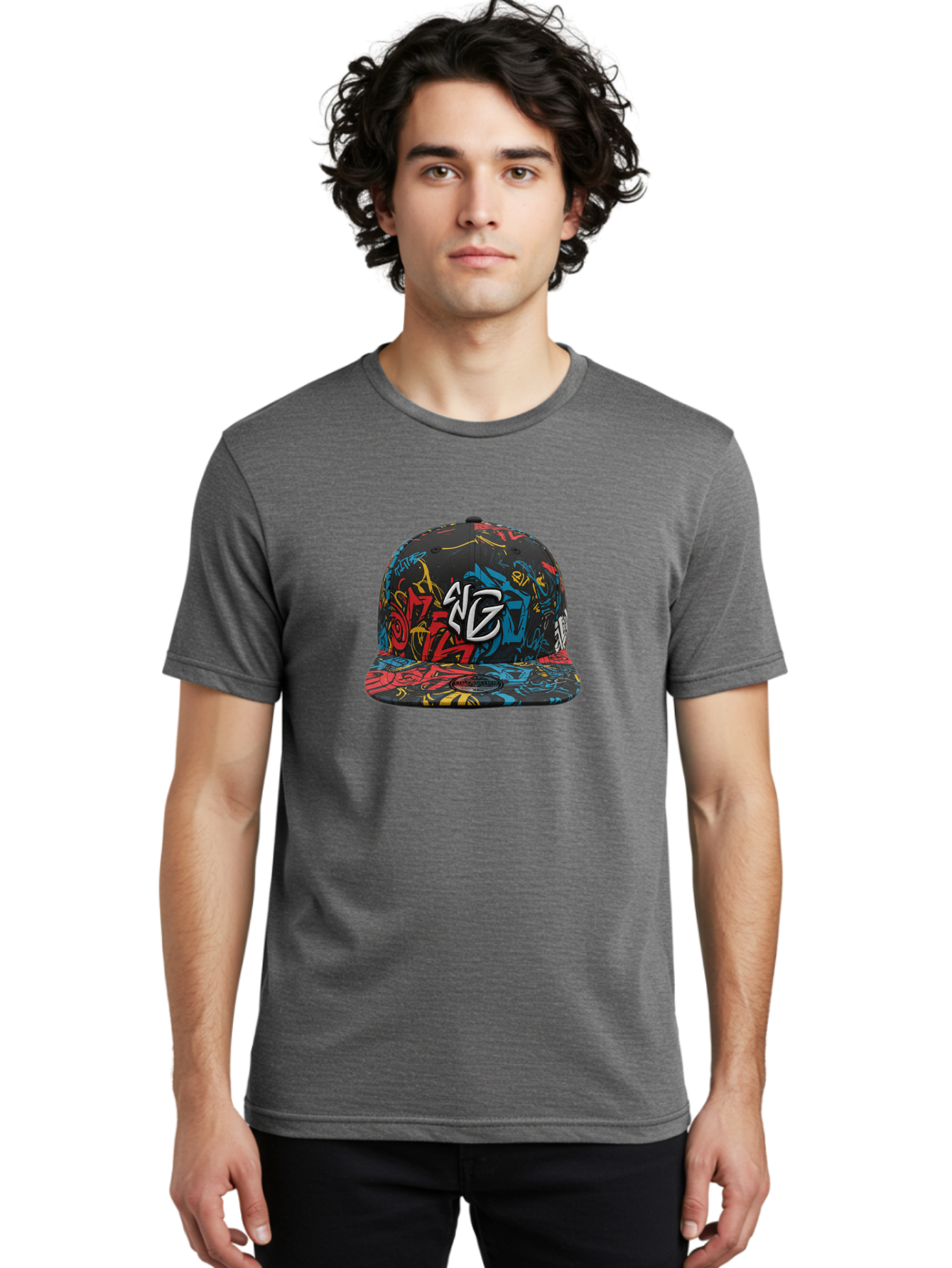Ng-Baseball-Cap Men'S Graphic Tee, 100% Cotton, Comfortable Casual Summer Wear, Machine Washable, Graffiti Hat, Streetwear Fashion, Urban Style, Multicolored Cap, Ng Logo, Bold Graphics, Snapback Hat, Trendy Headwear, Casual Wear Bad373