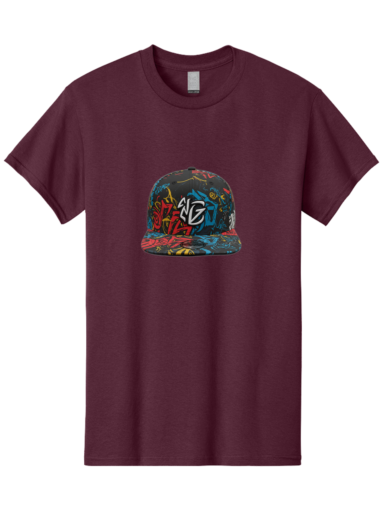 Ng-Baseball-Cap Men'S Graphic Tee, 100% Cotton, Comfortable Casual Summer Wear, Machine Washable, Graffiti Hat, Streetwear Fashion, Urban Style, Multicolored Cap, Ng Logo, Bold Graphics, Snapback Hat, Trendy Headwear, Casual Wear Bad373