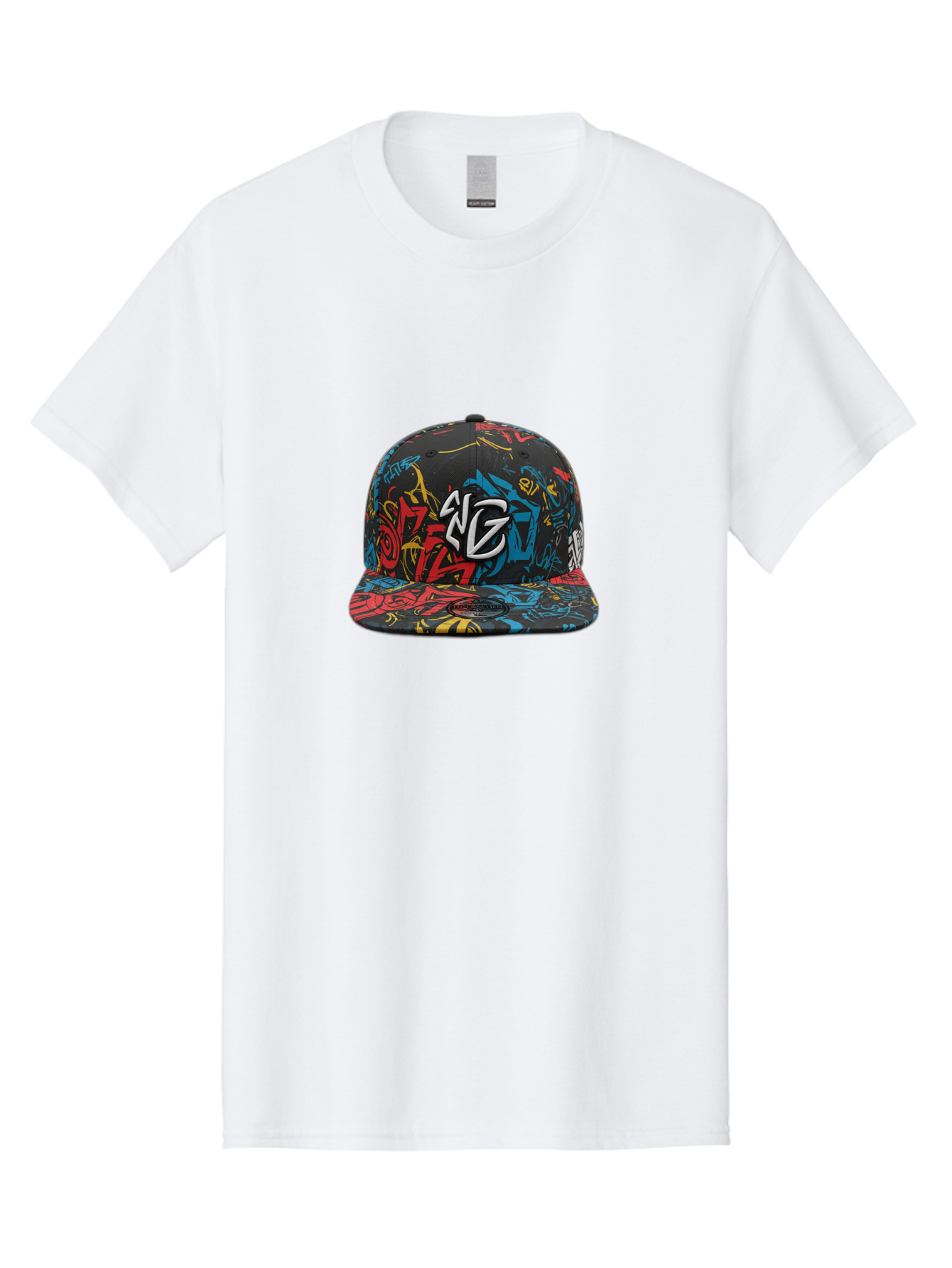 Ng-Baseball-Cap Men'S Graphic Tee, 100% Cotton, Comfortable Casual Summer Wear, Machine Washable, Graffiti Hat, Streetwear Fashion, Urban Style, Multicolored Cap, Ng Logo, Bold Graphics, Snapback Hat, Trendy Headwear, Casual Wear Bad373