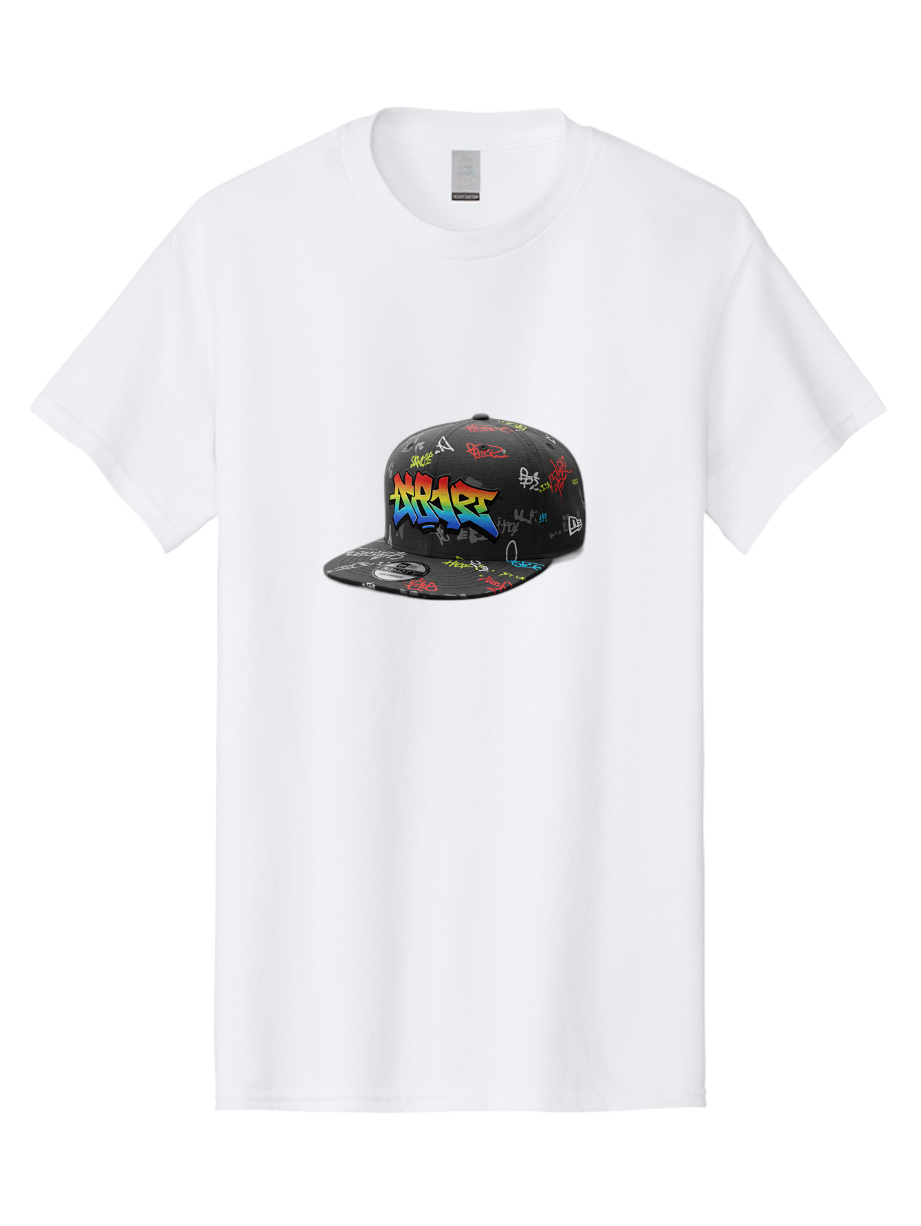 Nike-Air Men'S Graphic Tee, 100% Cotton, Comfortable Casual Summer Wear, Machine Washable, Nike Air Graffiti Hat, Streetwear Fashion, Basketball Cap, Urban Style, Colorful Design, Graffiti Art, New Era, Sportswear, Hip Hop Culture, Bad375