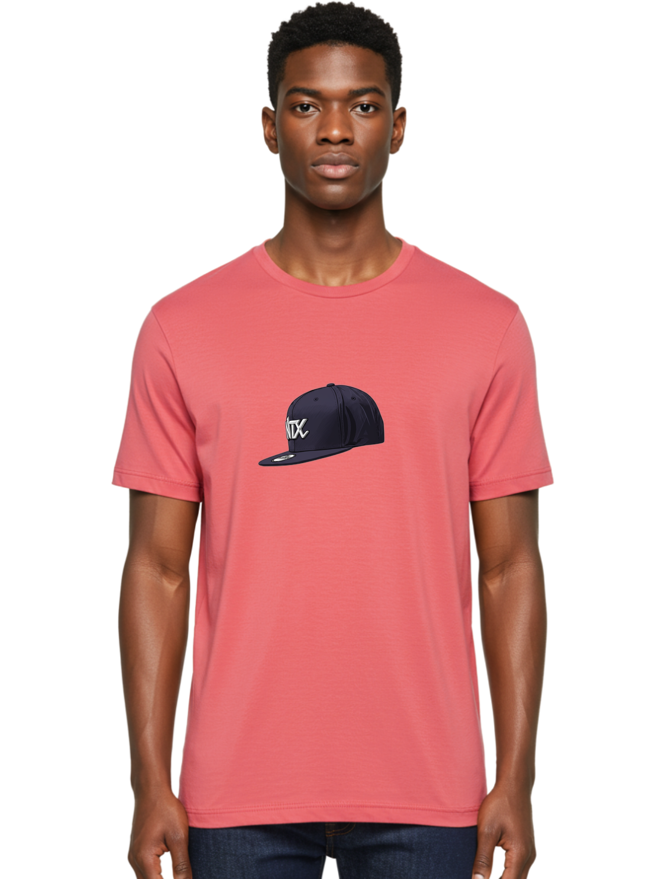 Ntx-Baseball-Cap Men'S Graphic Tee, 100% Cotton, Comfortable Casual Summer Wear, Machine Washable, Ntx Logo, Baseball Cap, Navy Blue Cap, White Logo, Sports Apparel, Streetwear Fashion, Casual Wear, Hat With Logo Bad377