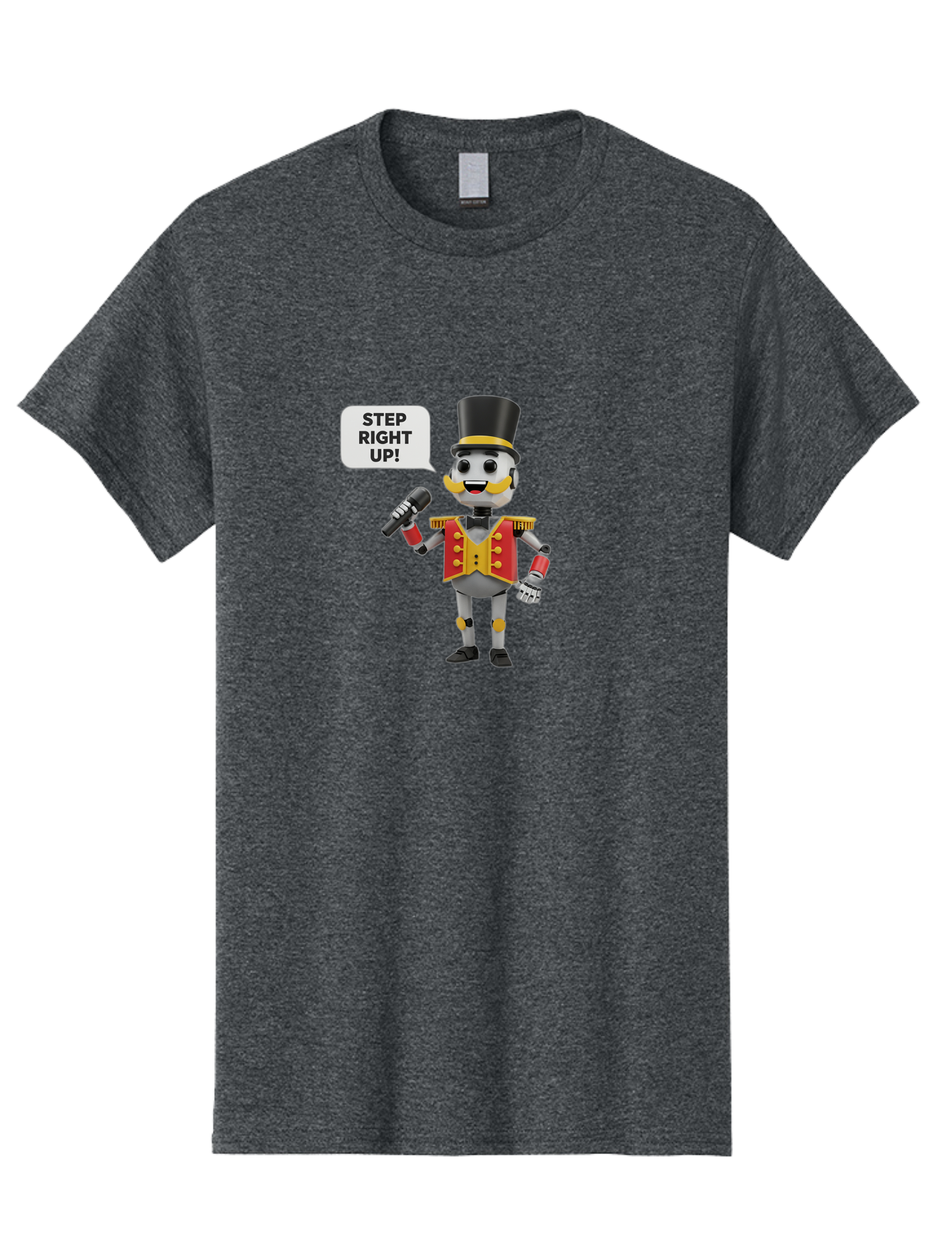 Nutcracker-Robot Men'S Graphic Tee, 100% Cotton, Comfortable Casual Summer Wear, Machine Washable, Nutcracker Robot, Mechanical Nutcracker, Robot Character, Step Right Up, Circus Ringmaster, Vintage Nutcracker, Steampunk Robot, Robotic Figure, Bad378