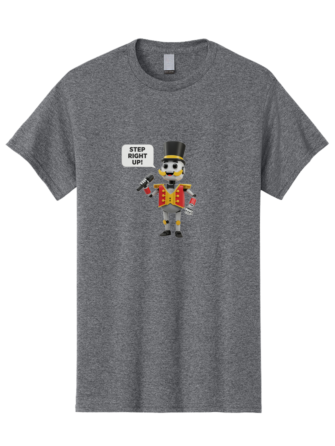 Nutcracker-Robot Men'S Graphic Tee, 100% Cotton, Comfortable Casual Summer Wear, Machine Washable, Nutcracker Robot, Mechanical Nutcracker, Robot Character, Step Right Up, Circus Ringmaster, Vintage Nutcracker, Steampunk Robot, Robotic Figure, Bad378