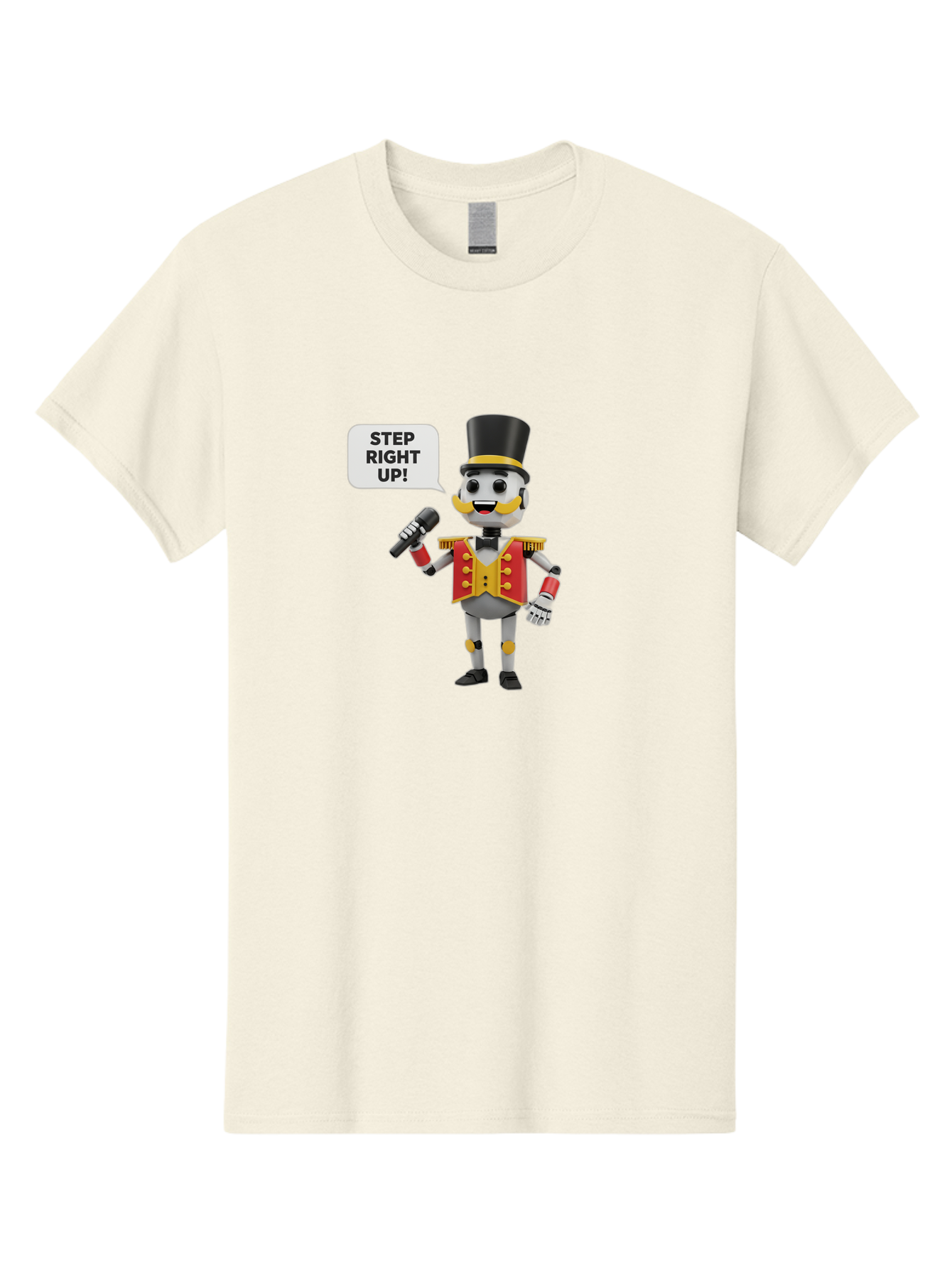 Nutcracker-Robot Men'S Graphic Tee, 100% Cotton, Comfortable Casual Summer Wear, Machine Washable, Nutcracker Robot, Mechanical Nutcracker, Robot Character, Step Right Up, Circus Ringmaster, Vintage Nutcracker, Steampunk Robot, Robotic Figure, Bad378
